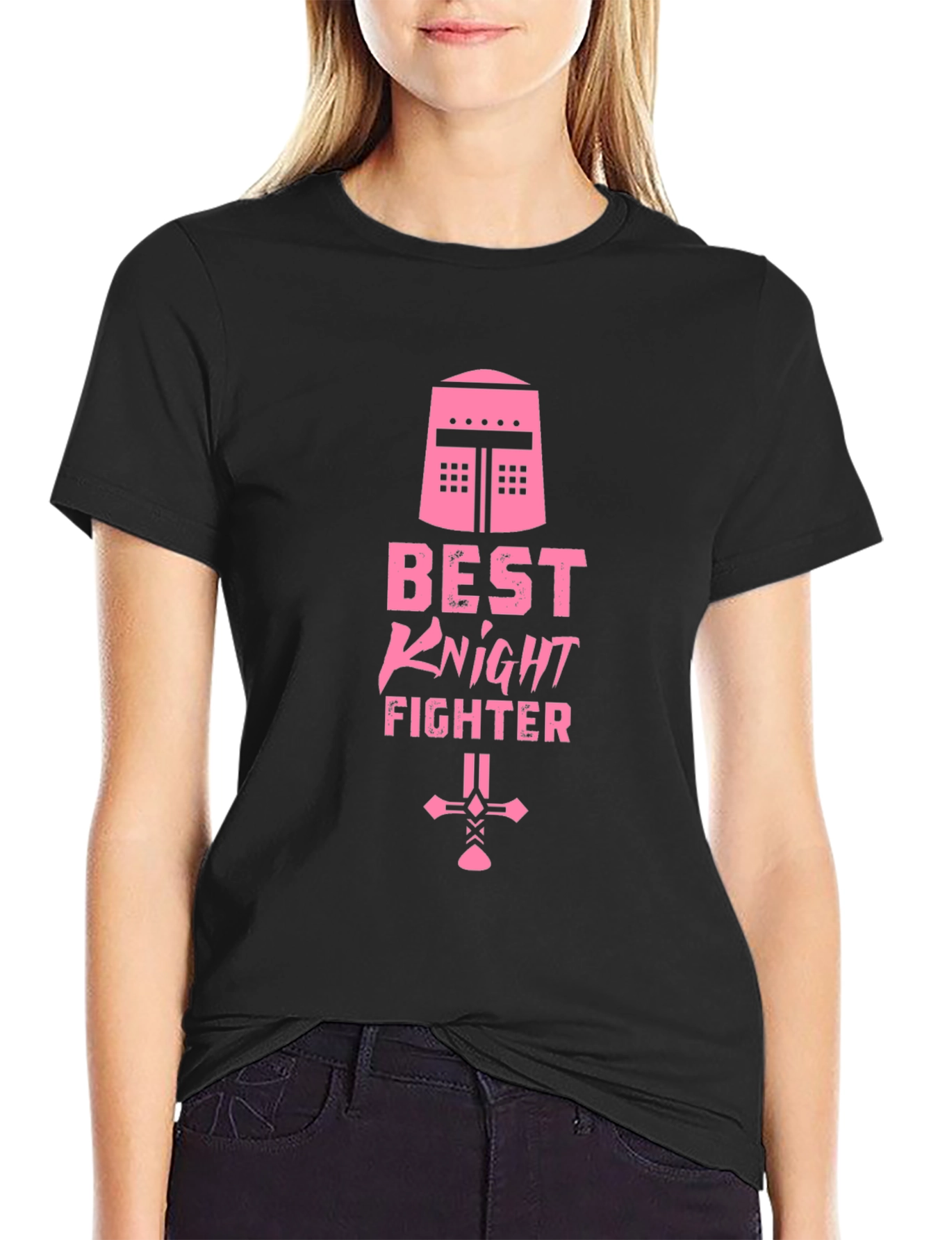 Best Knight Fighter Graphic Tee - Black
