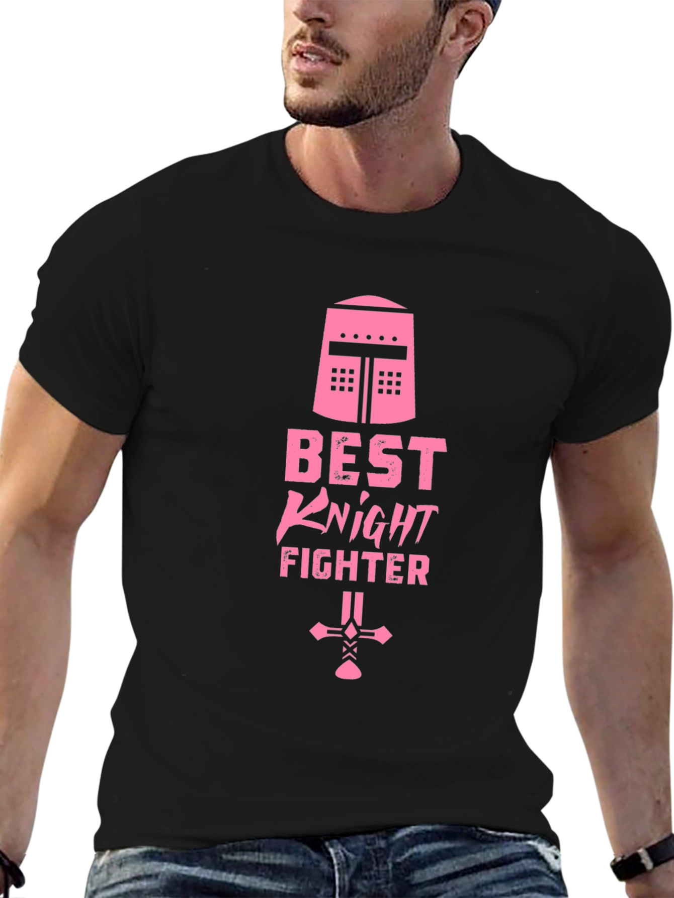 Best Knight Fighter Graphic Tee - Black