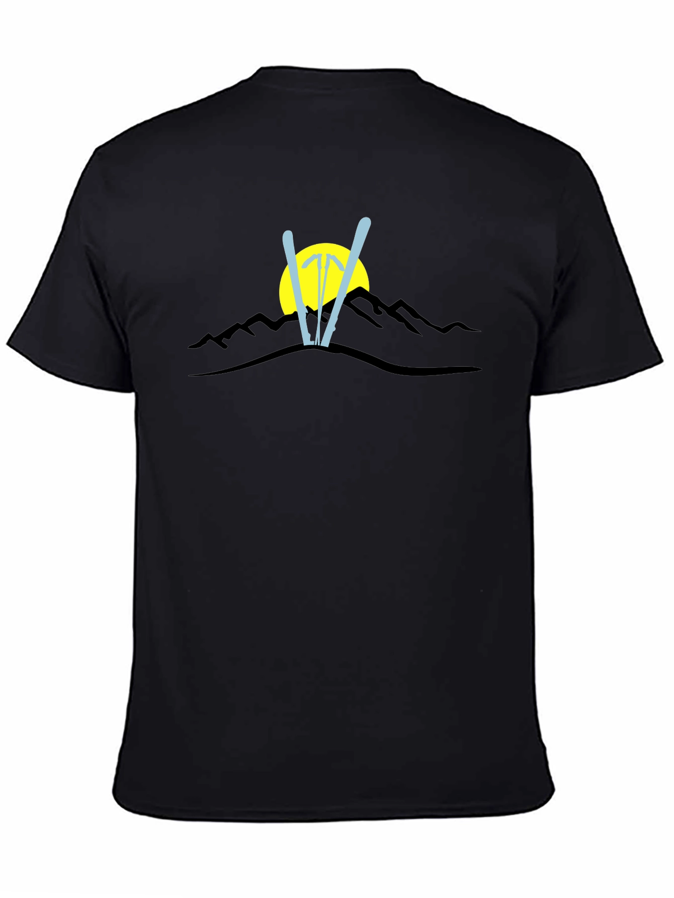 Mountain Ski Graphic Black T-Shirt