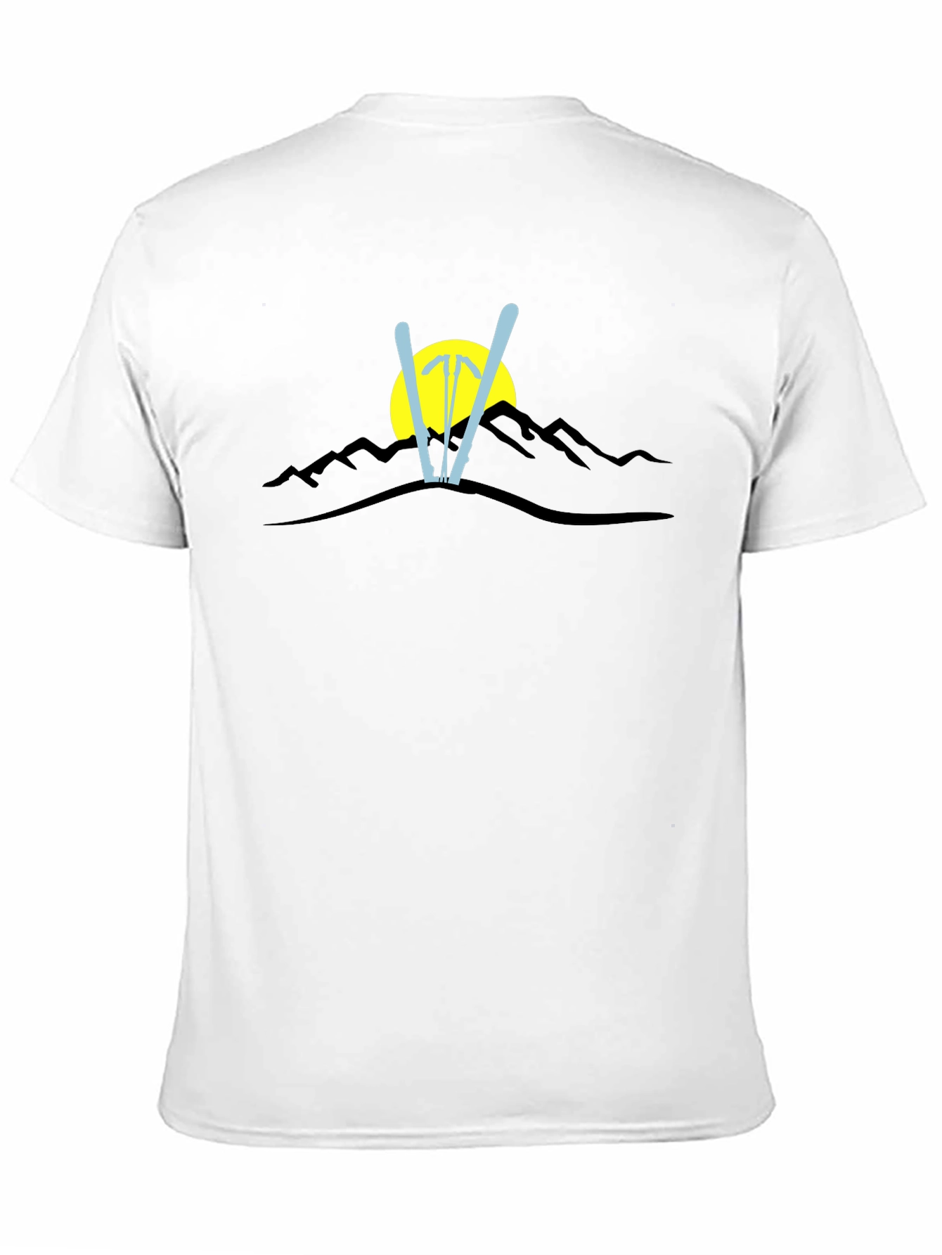 Mountain Ski Graphic Black T-Shirt