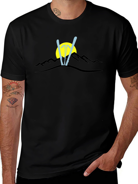 Mountain Ski Graphic Black T-Shirt