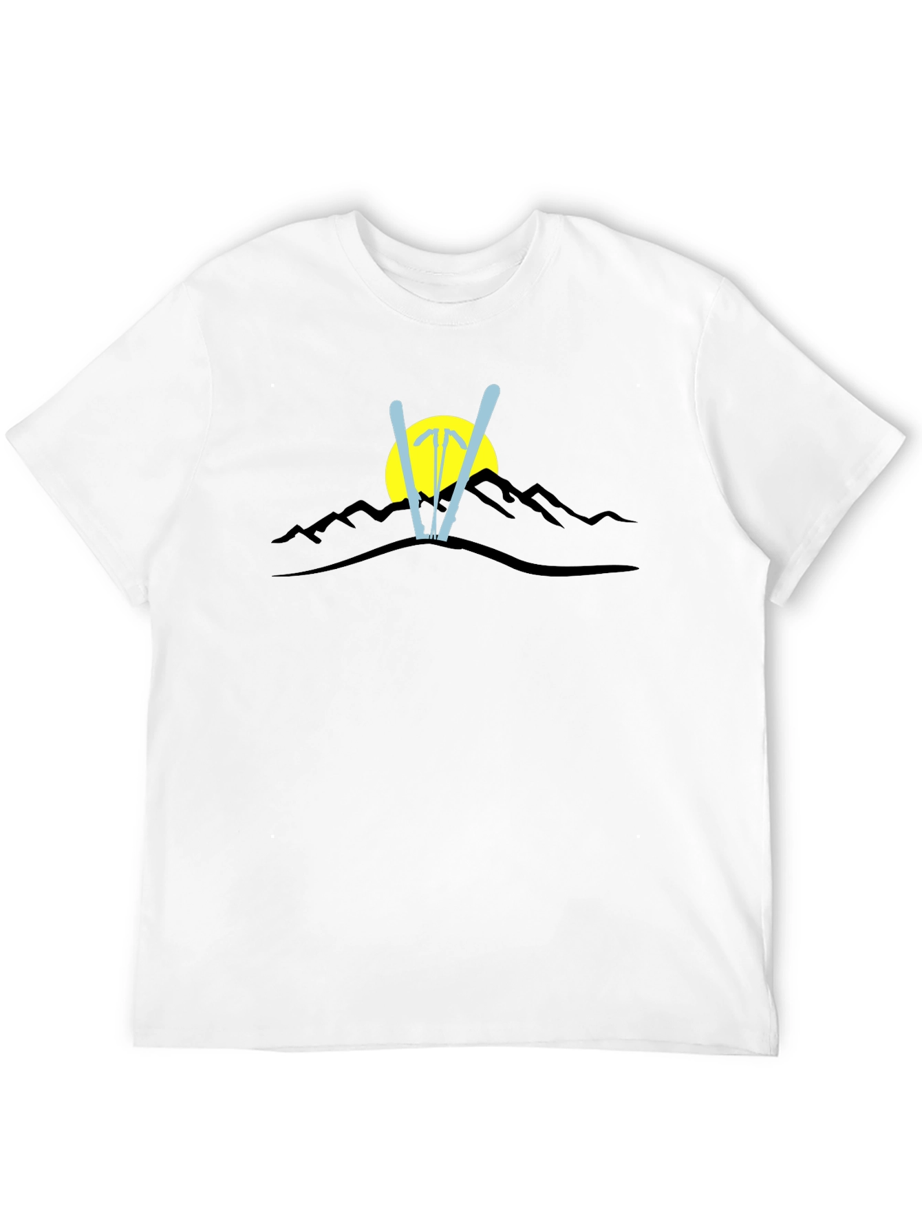 Mountain Ski Graphic Black T-Shirt