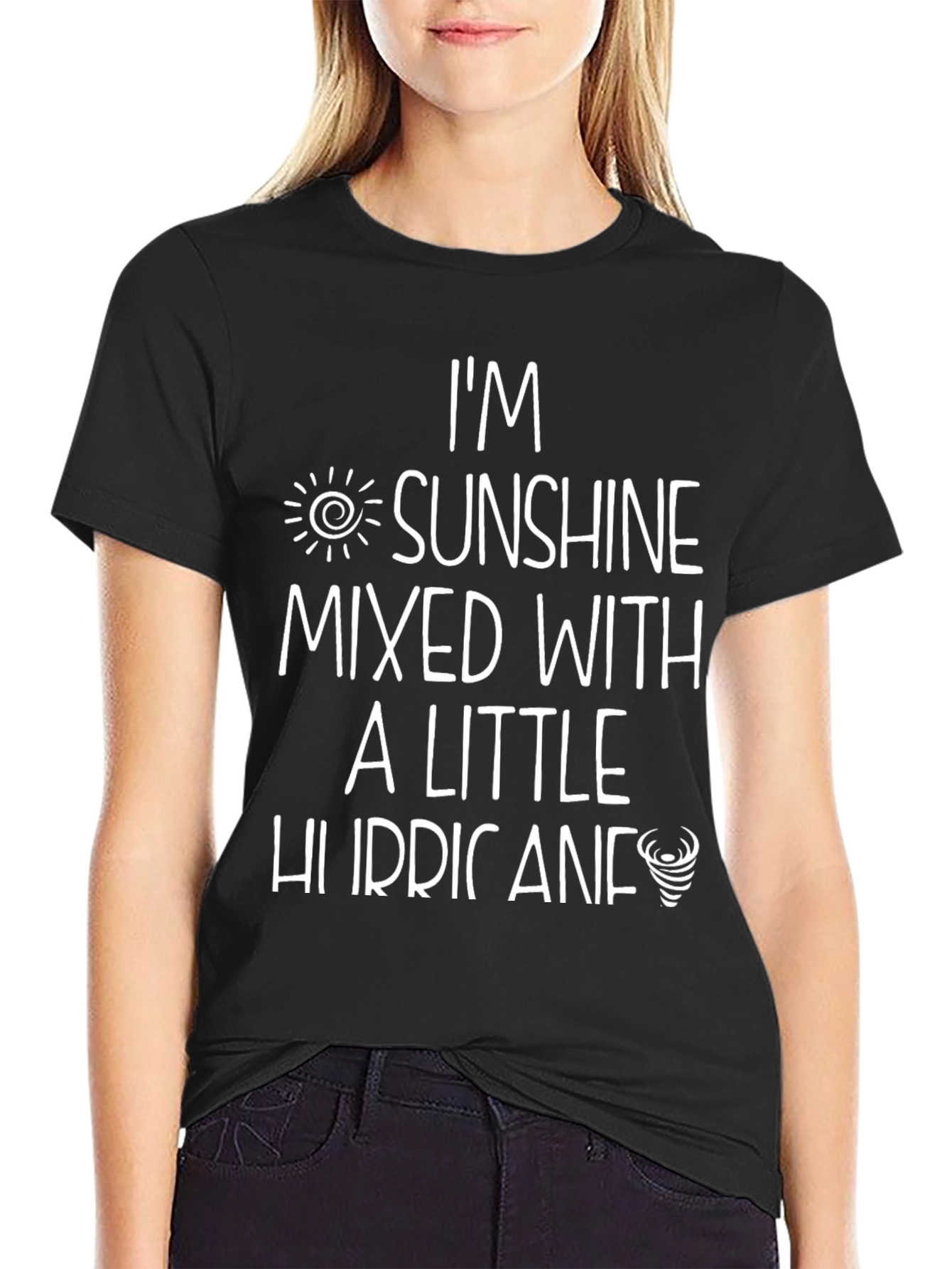 Sunshine & Hurricane Graphic Tee - Black Cotton T-Shirt
