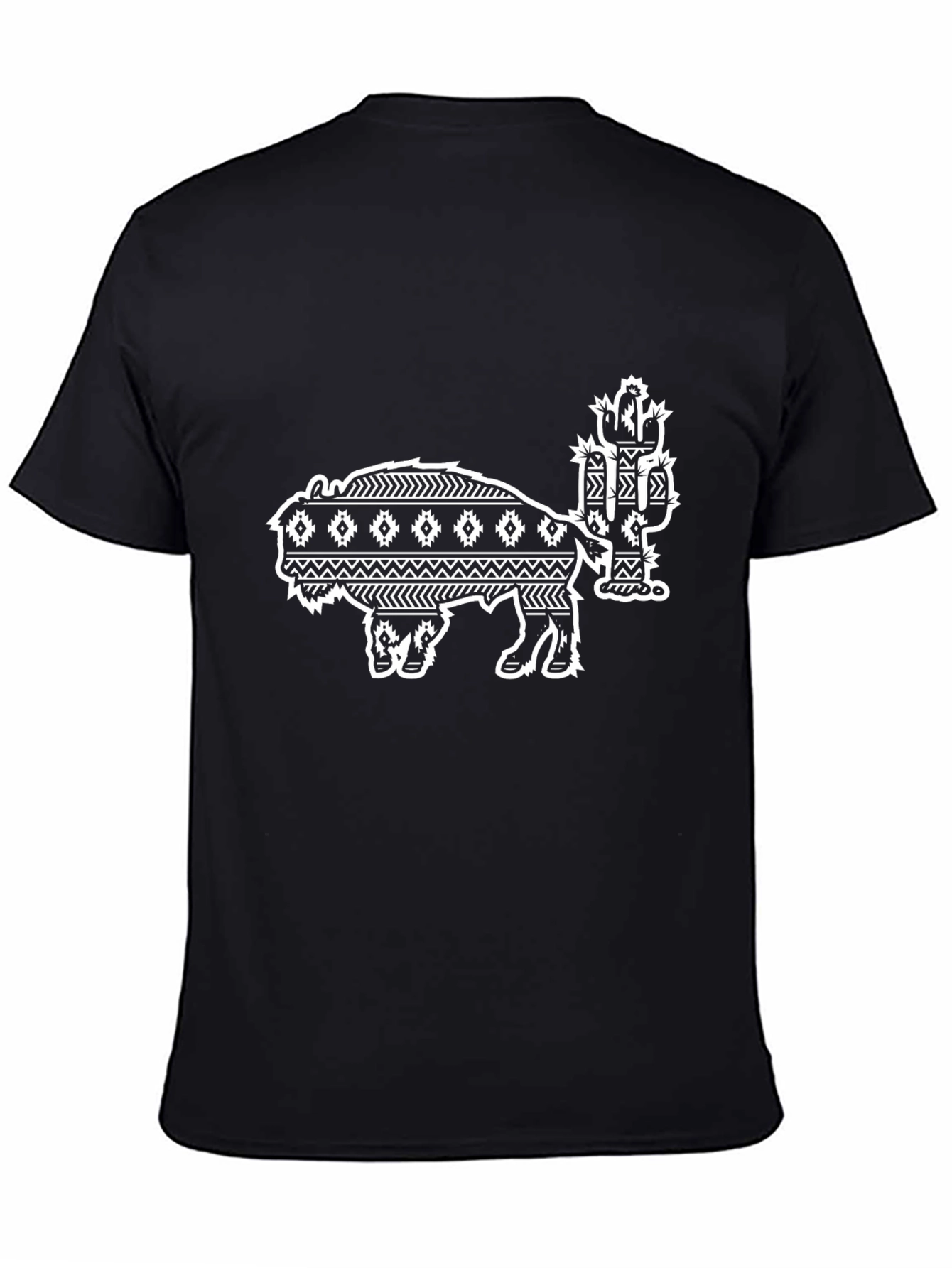 Buffalo and Cactus Graphic Tee - Black Casual Shirt