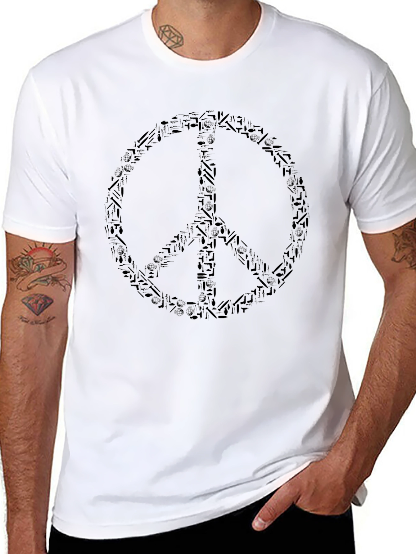 Peace Symbol T-Shirt - Black Graphic Tee