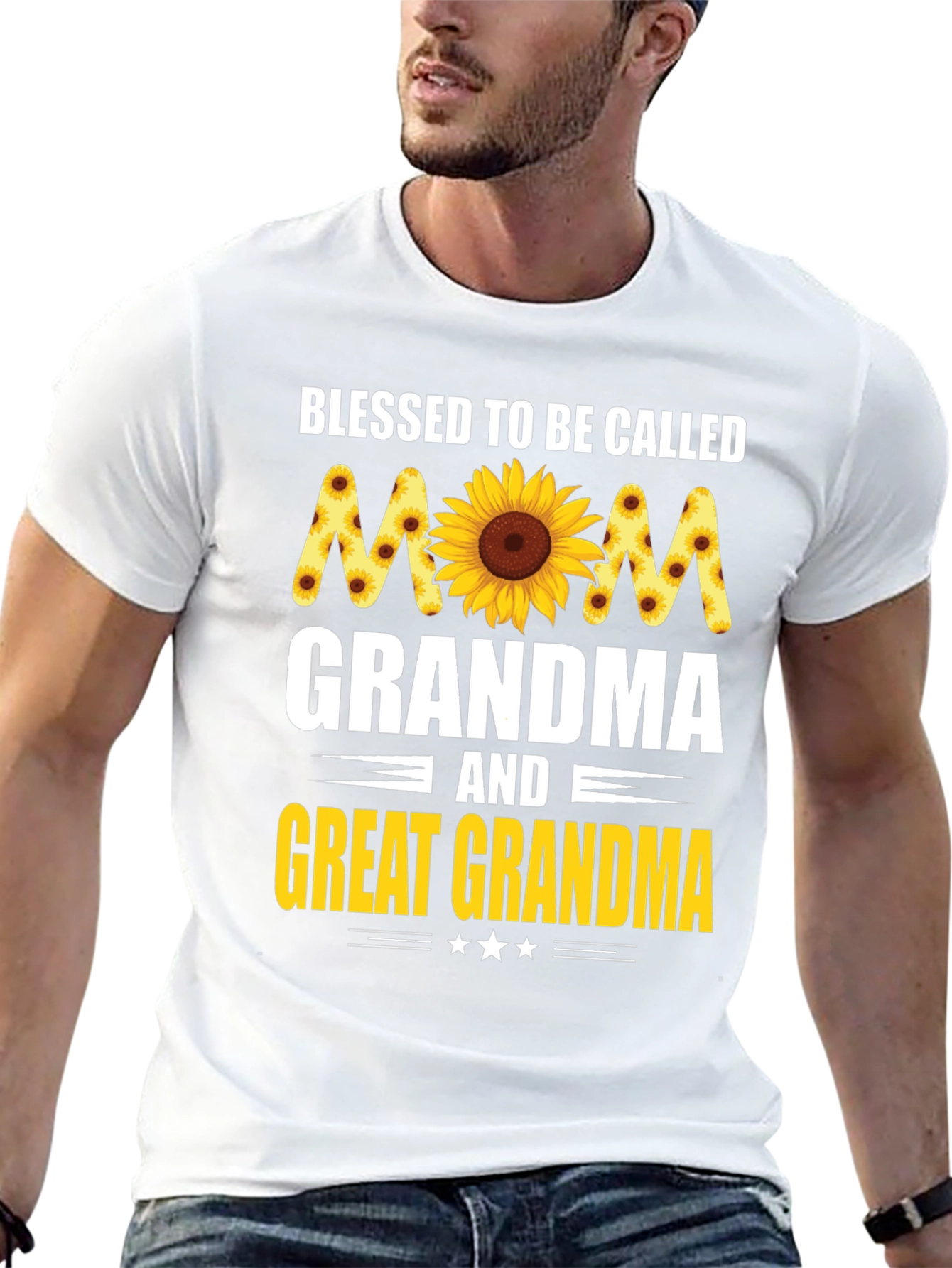 Blessed Mom Grandma Great Grandma Sunflower T-Shirt