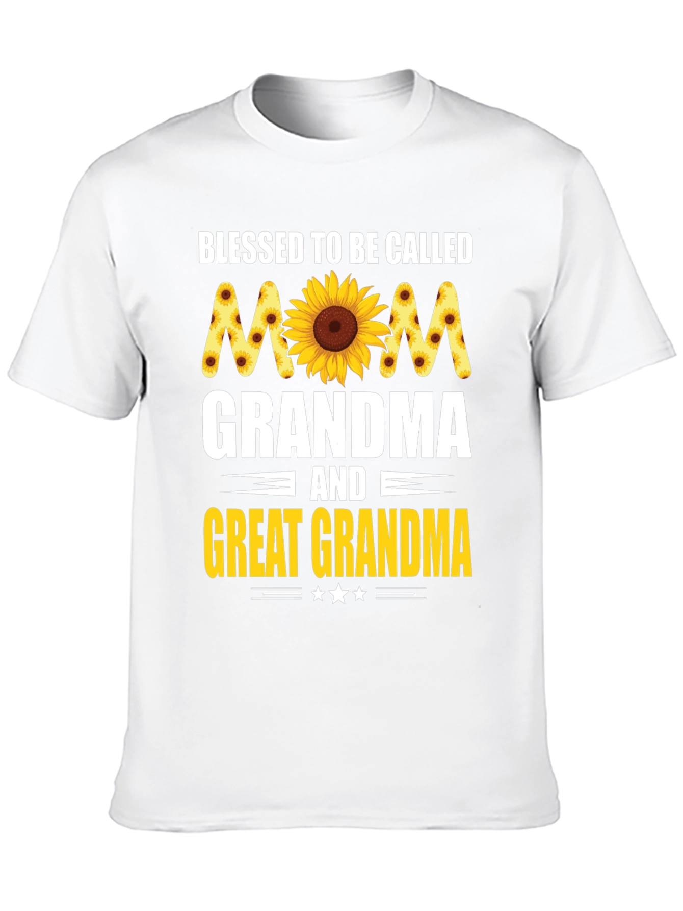 Blessed Mom Grandma Great Grandma Sunflower T-Shirt