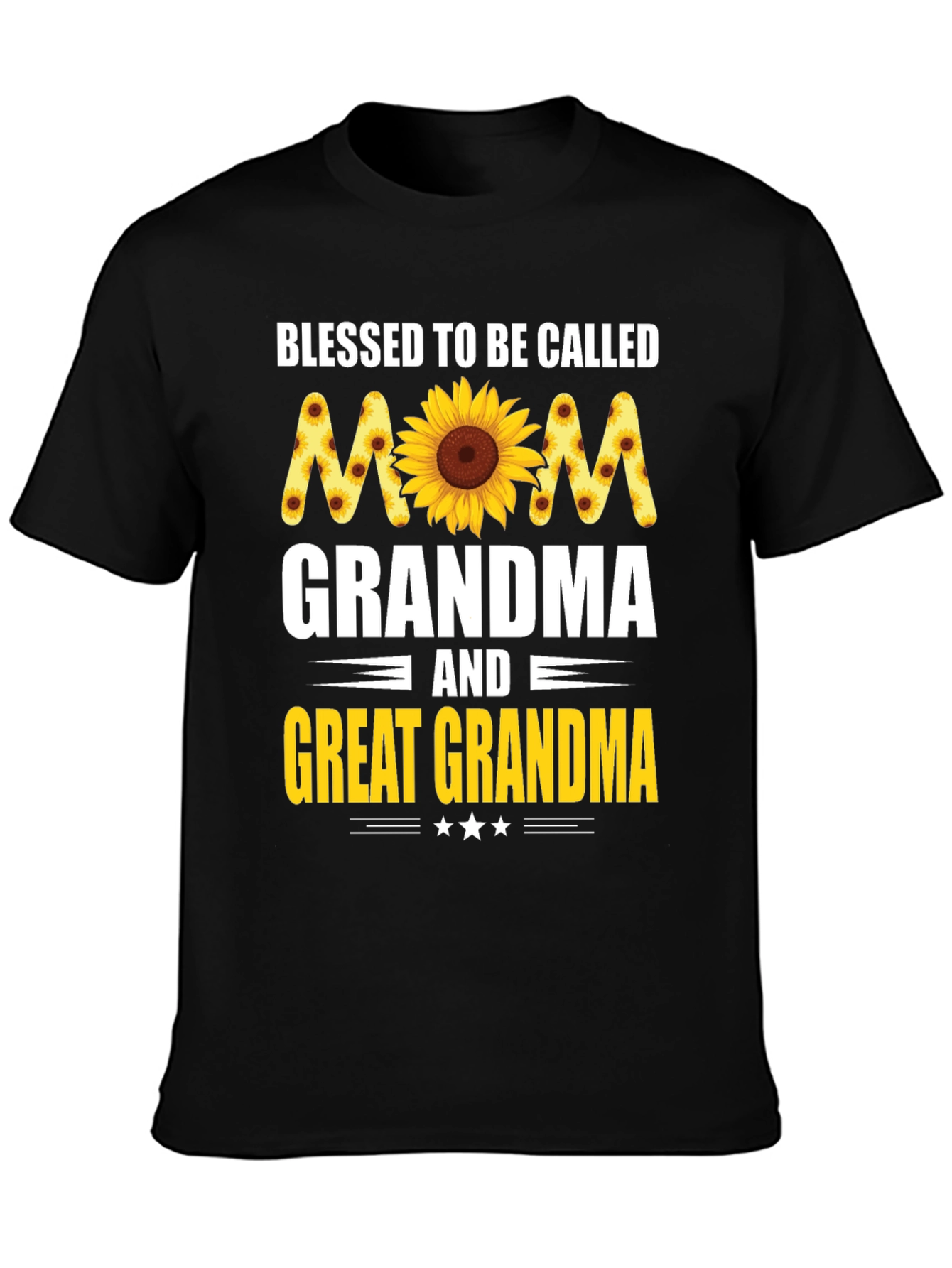 Blessed Mom Grandma Great Grandma Sunflower T-Shirt