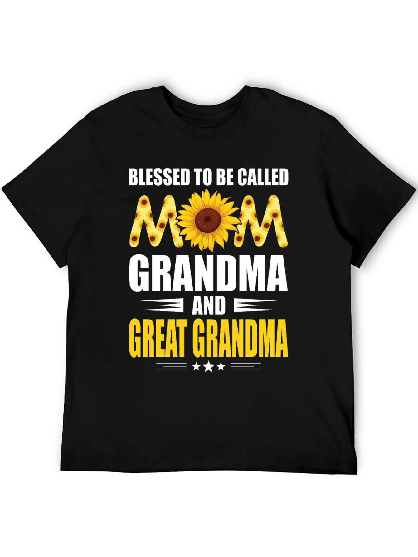 Blessed Mom Grandma Great Grandma Sunflower T-Shirt