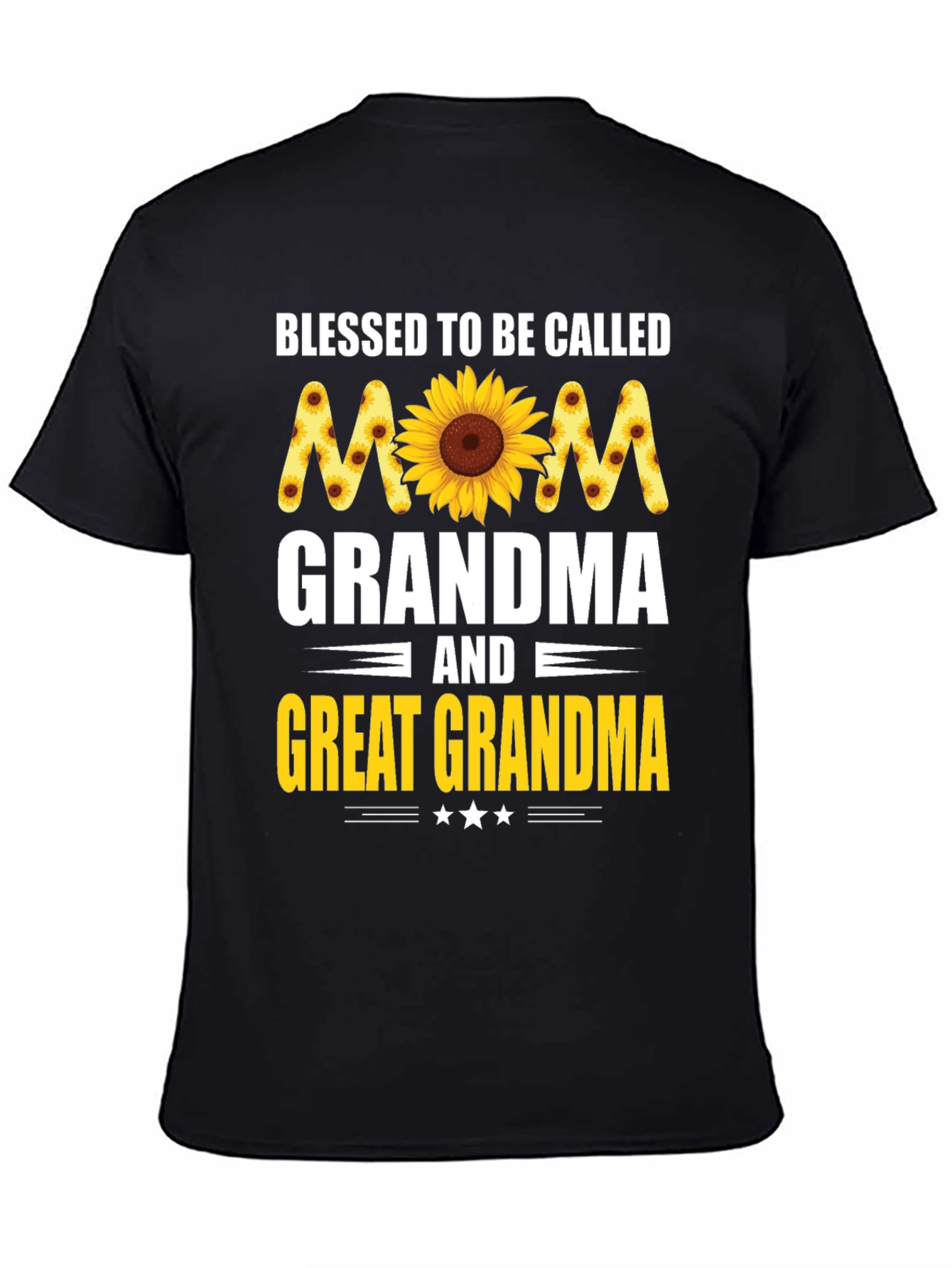 Blessed Mom Grandma Great Grandma Sunflower T-Shirt