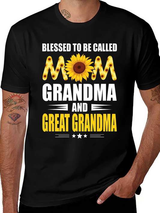 Blessed Mom Grandma Great Grandma Sunflower T-Shirt