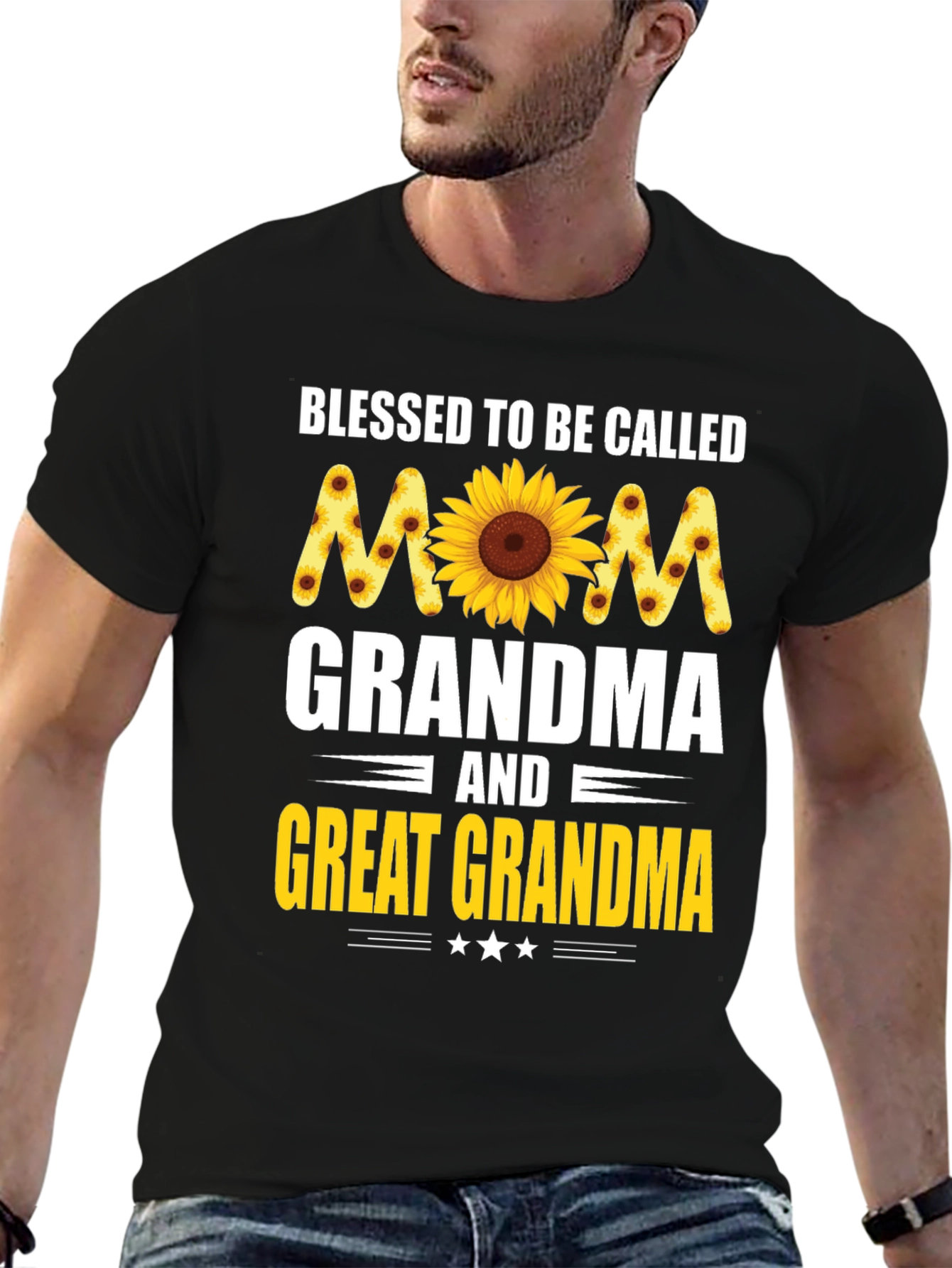 Blessed Mom Grandma Great Grandma Sunflower T-Shirt