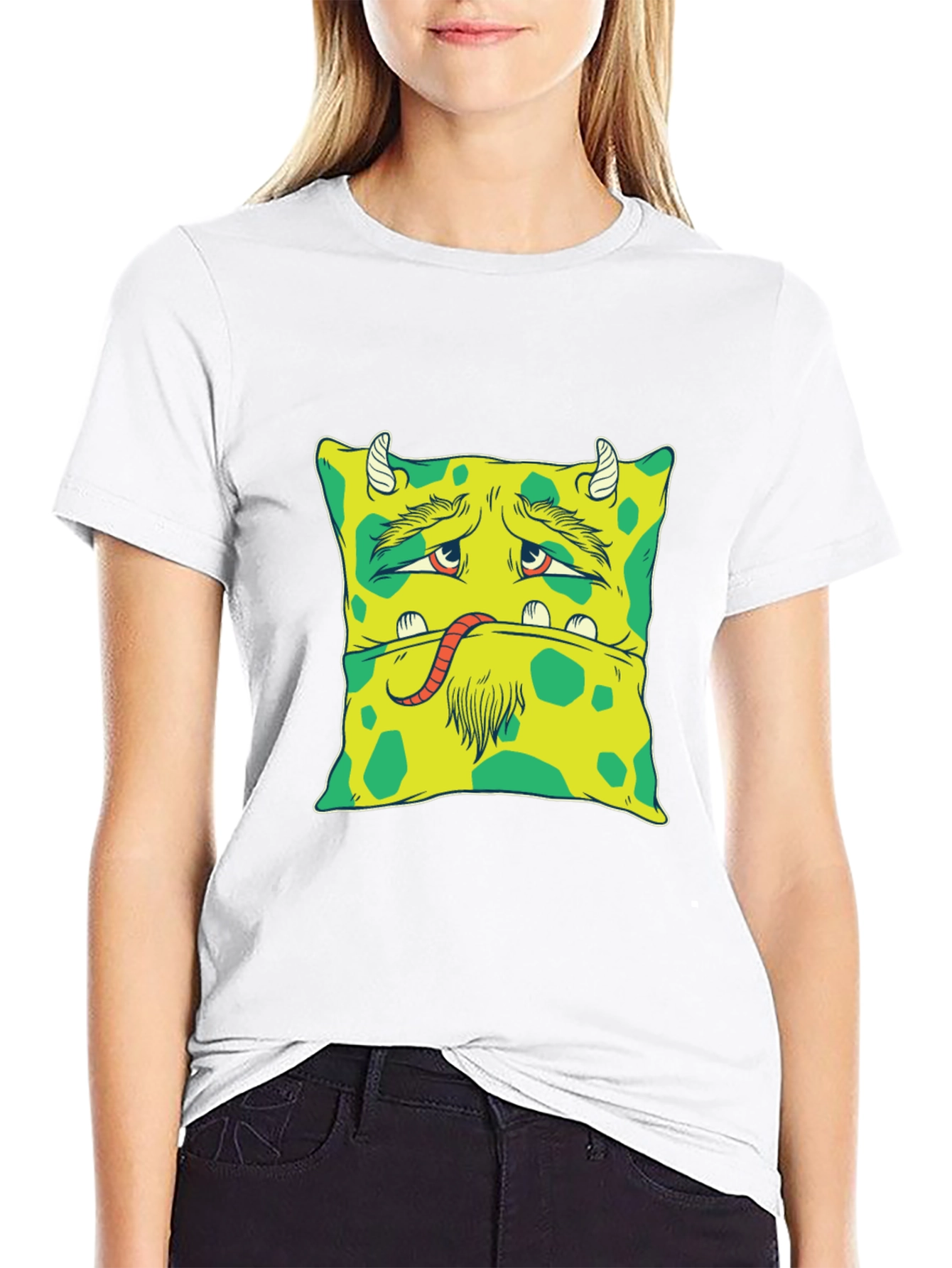 Monster Face Graphic Tee - Unique Black T-Shirt