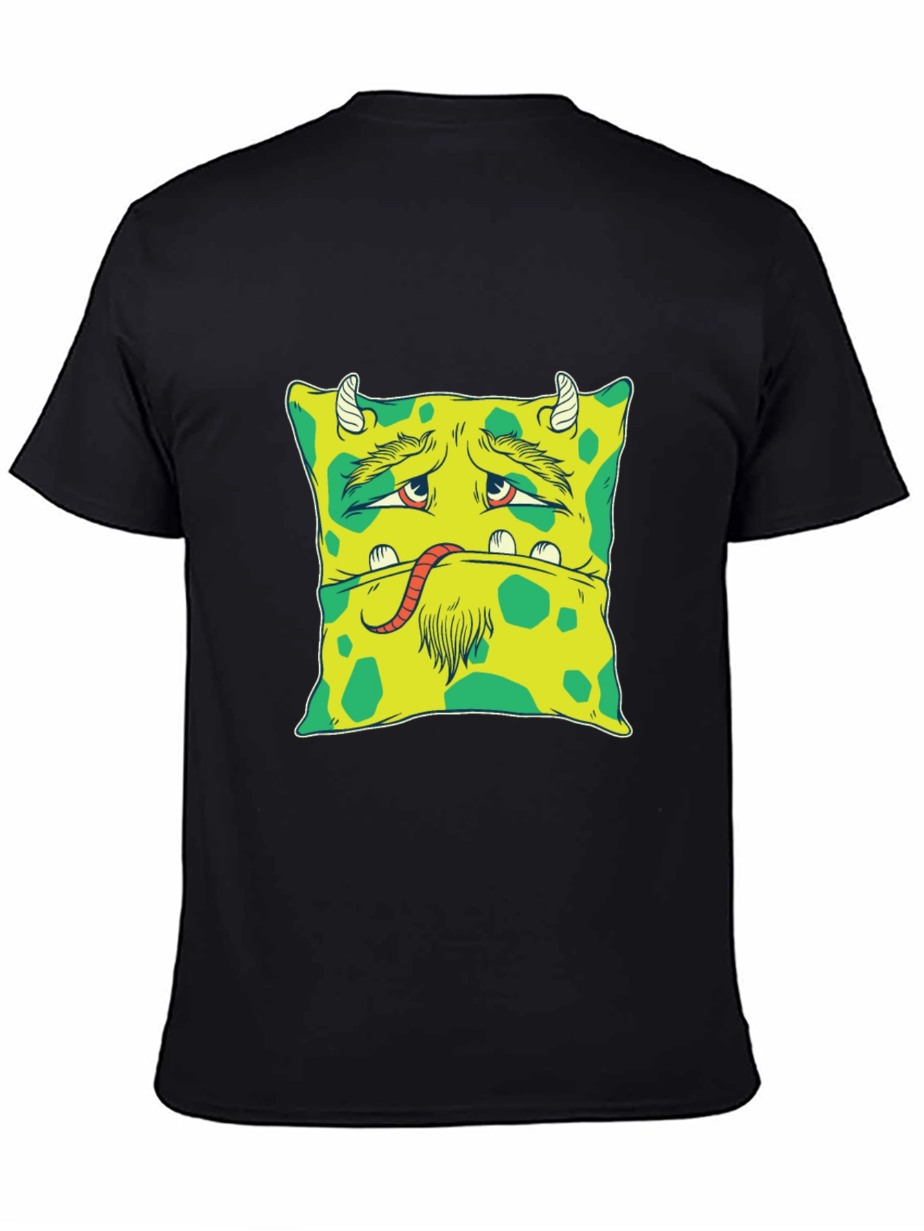 Monster Face Graphic Tee - Unique Black T-Shirt