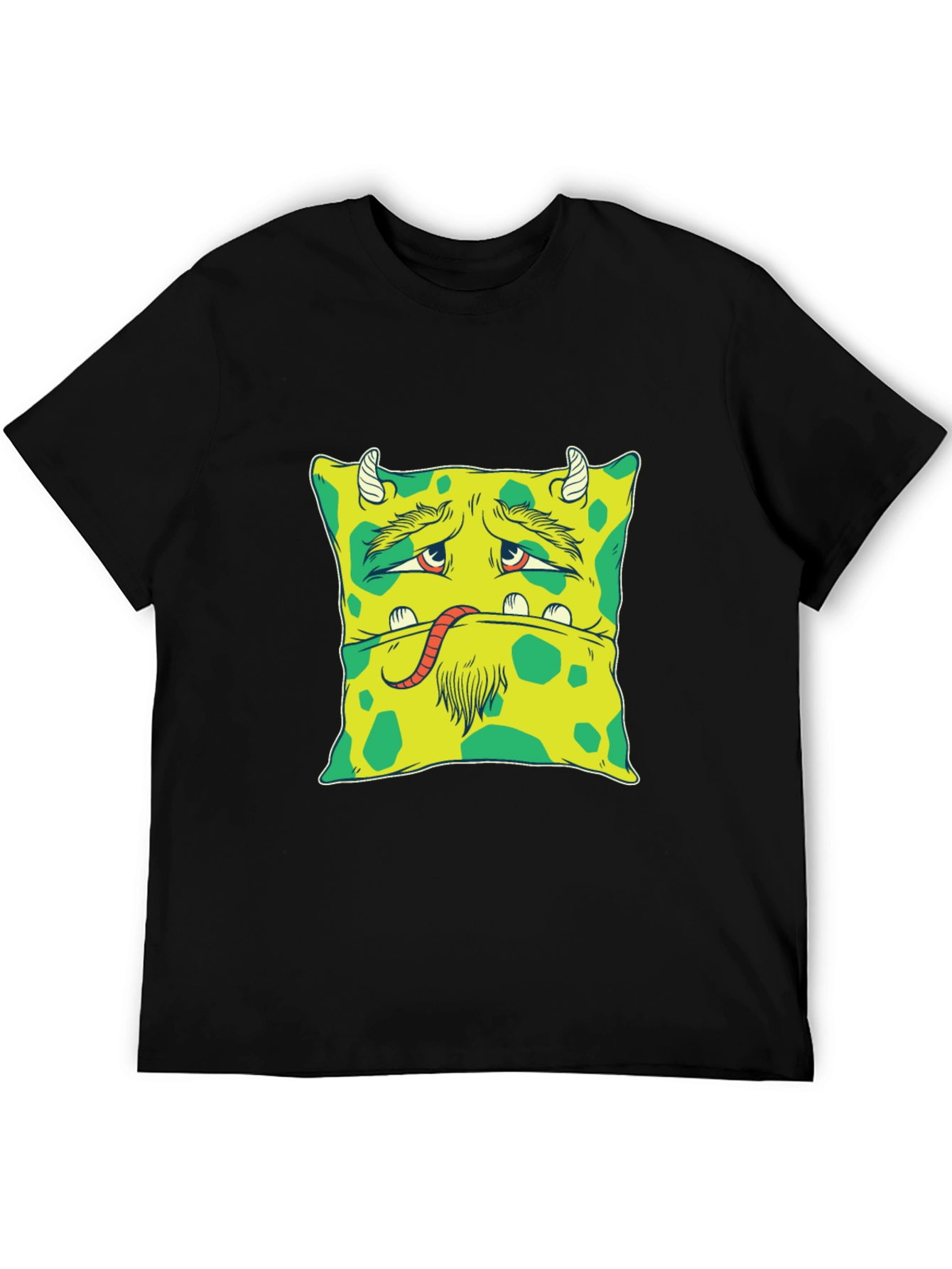 Monster Face Graphic Tee - Unique Black T-Shirt