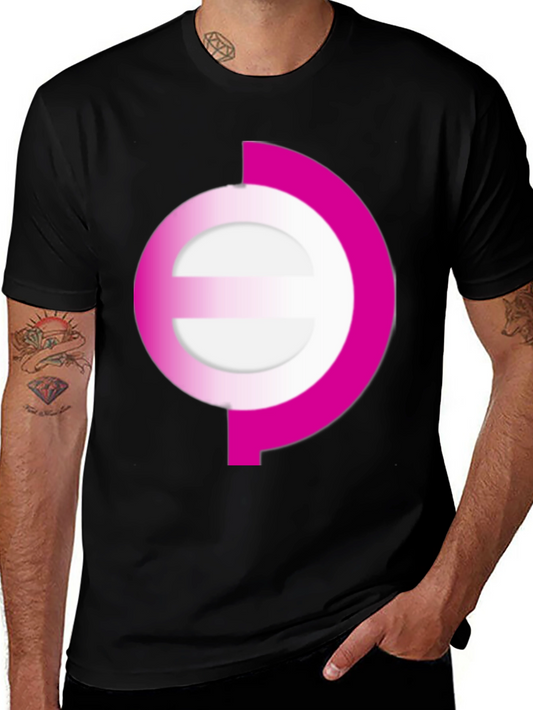 Modern Pink Graphic Print Black Tee