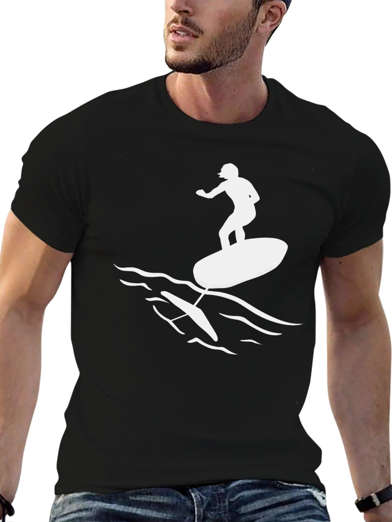 Hydrofoil Surfing T-Shirt - Black