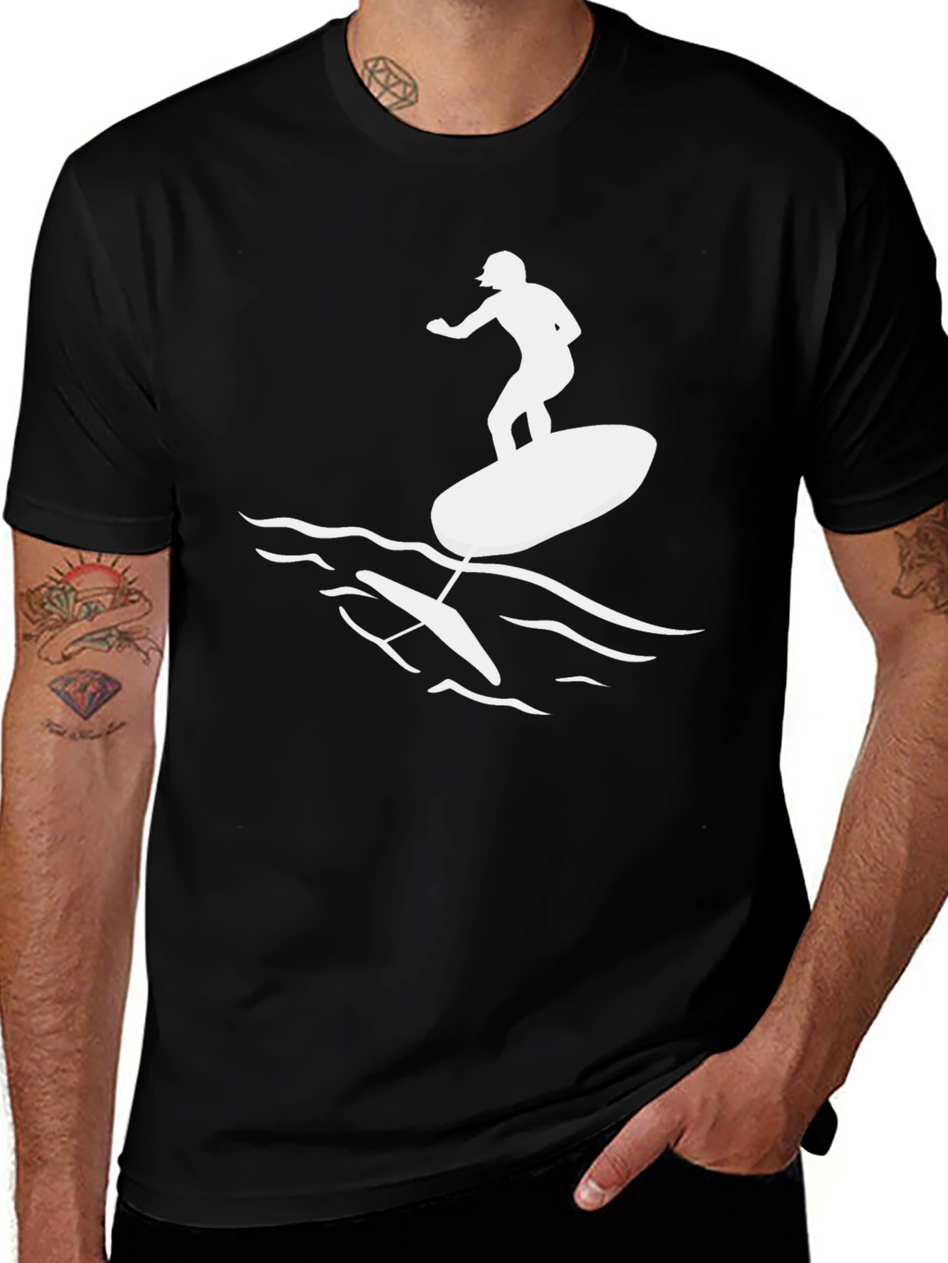 Hydrofoil Surfing T-Shirt - Black