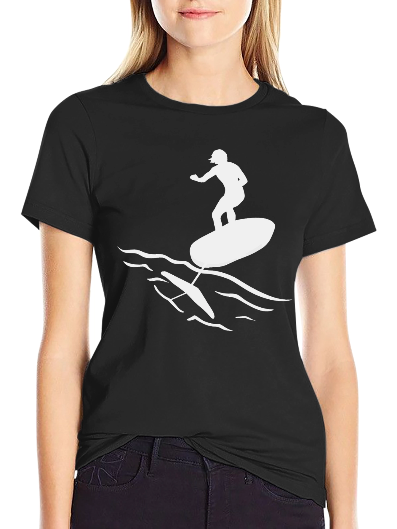 Hydrofoil Surfing T-Shirt - Black
