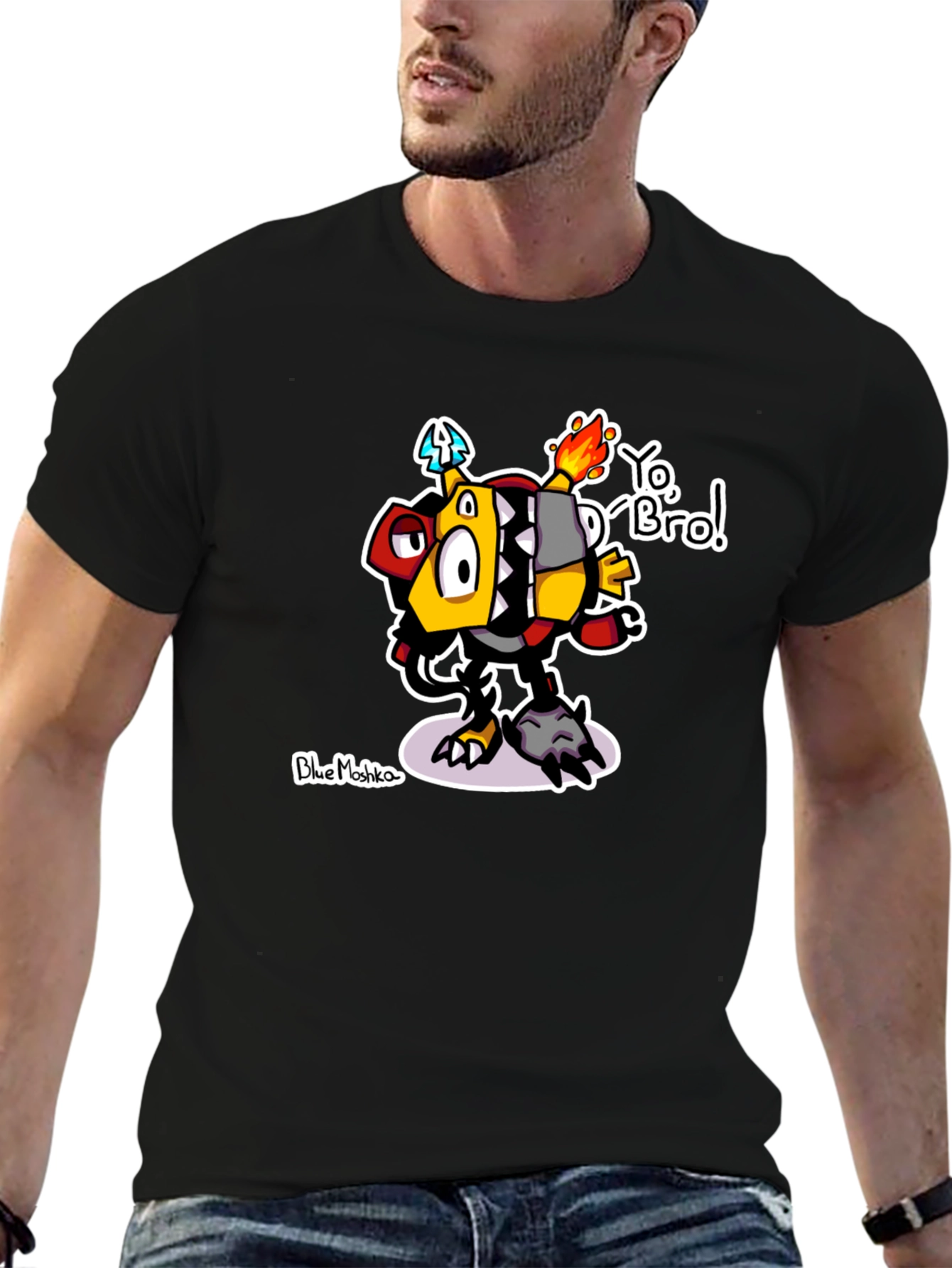 Yo Bro! Graphic T-Shirt - Unique Cartoon Design