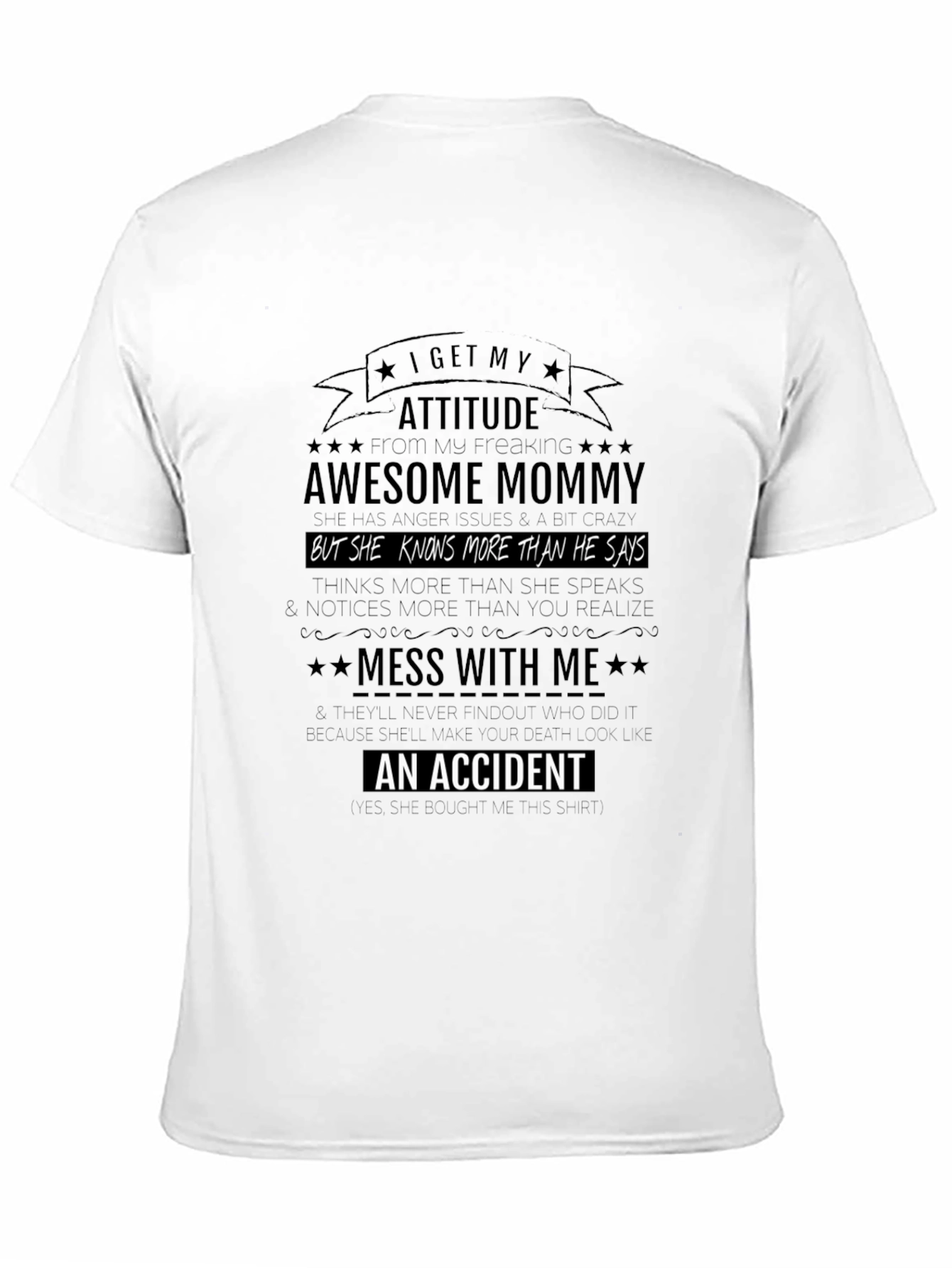 Awesome Mommy Attitude Black T-Shirt