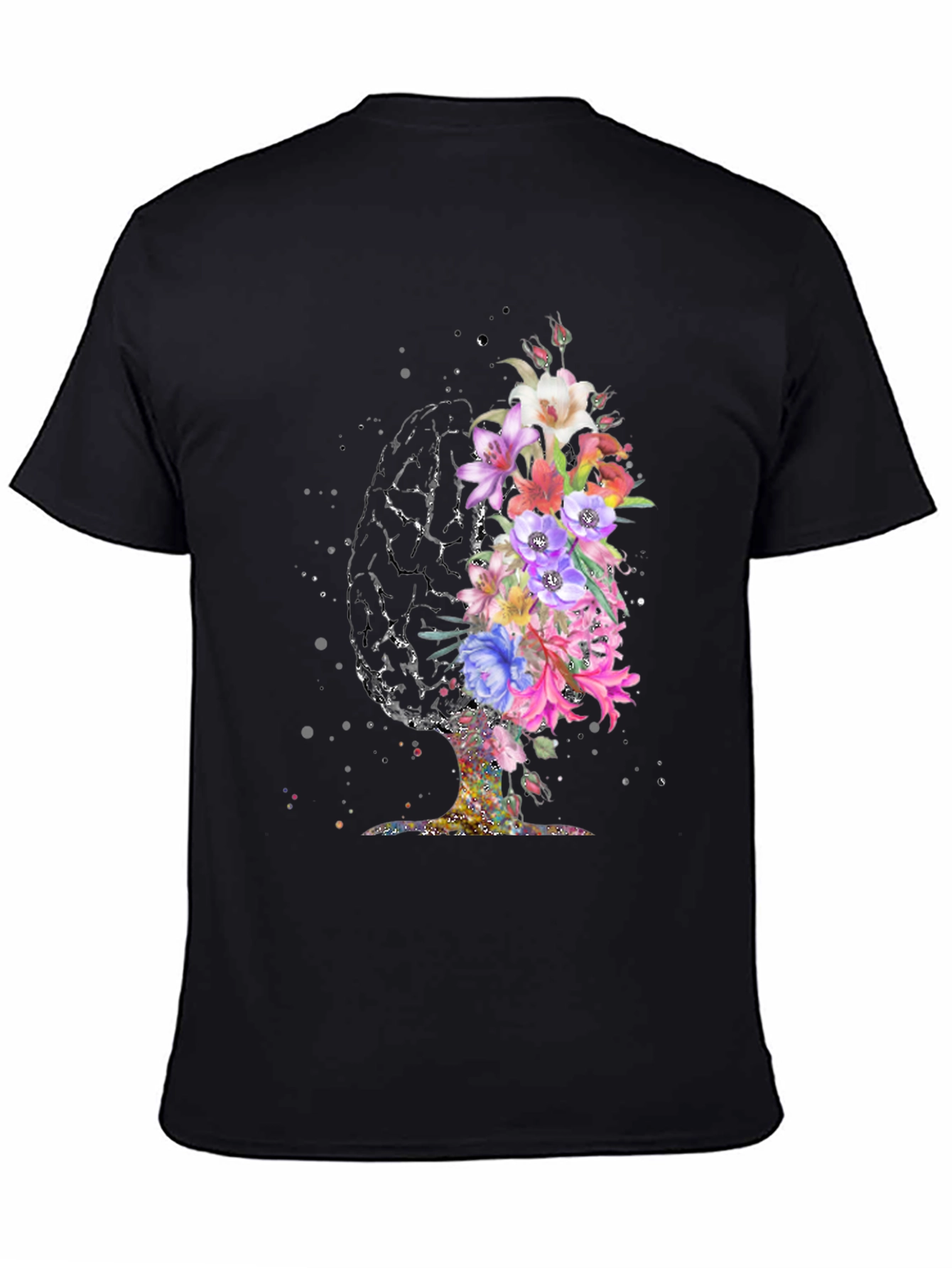 Floral Brain Graphic T-Shirt