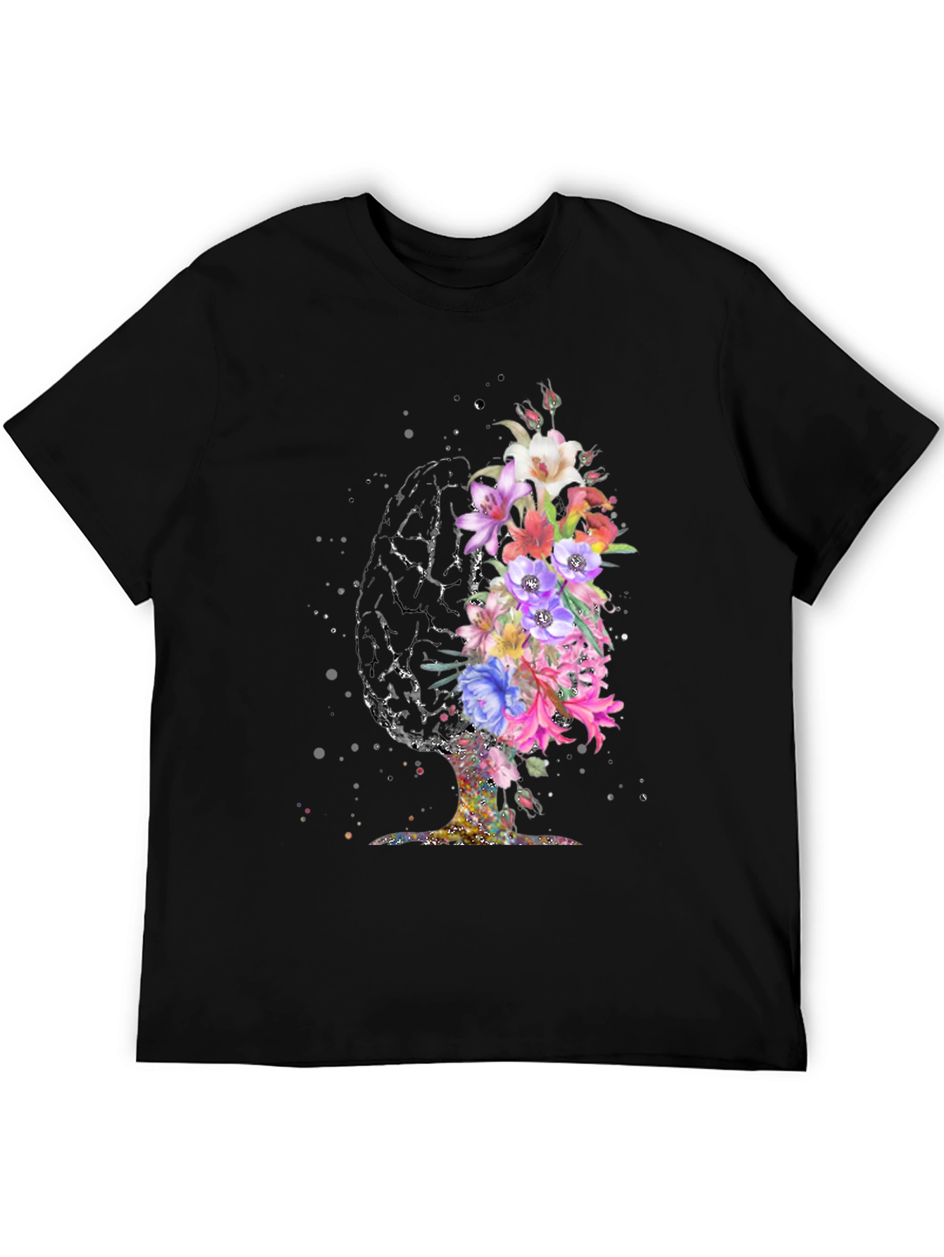 Floral Brain Graphic T-Shirt