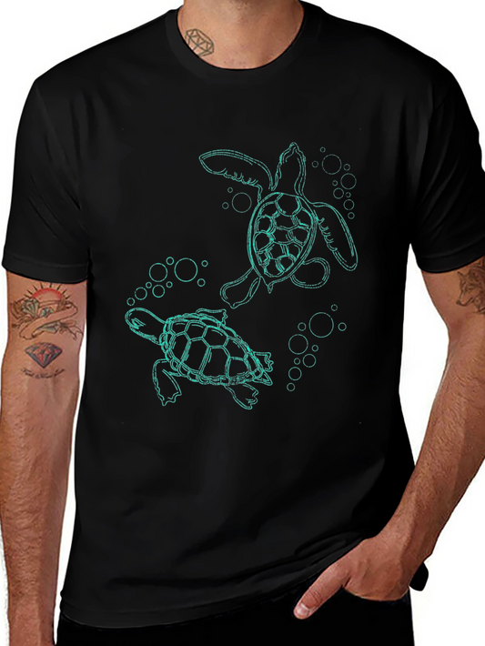 Sea Turtle Graphic Tee - Black