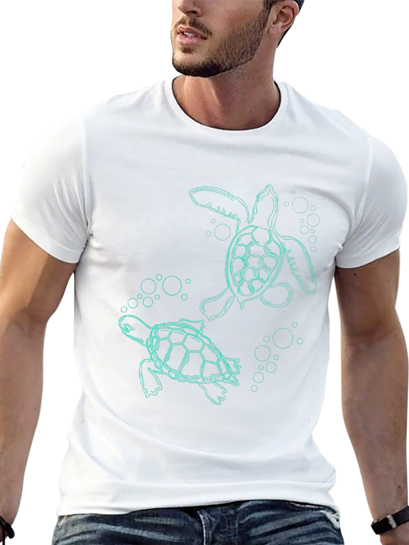 Sea Turtle Graphic Tee - Black