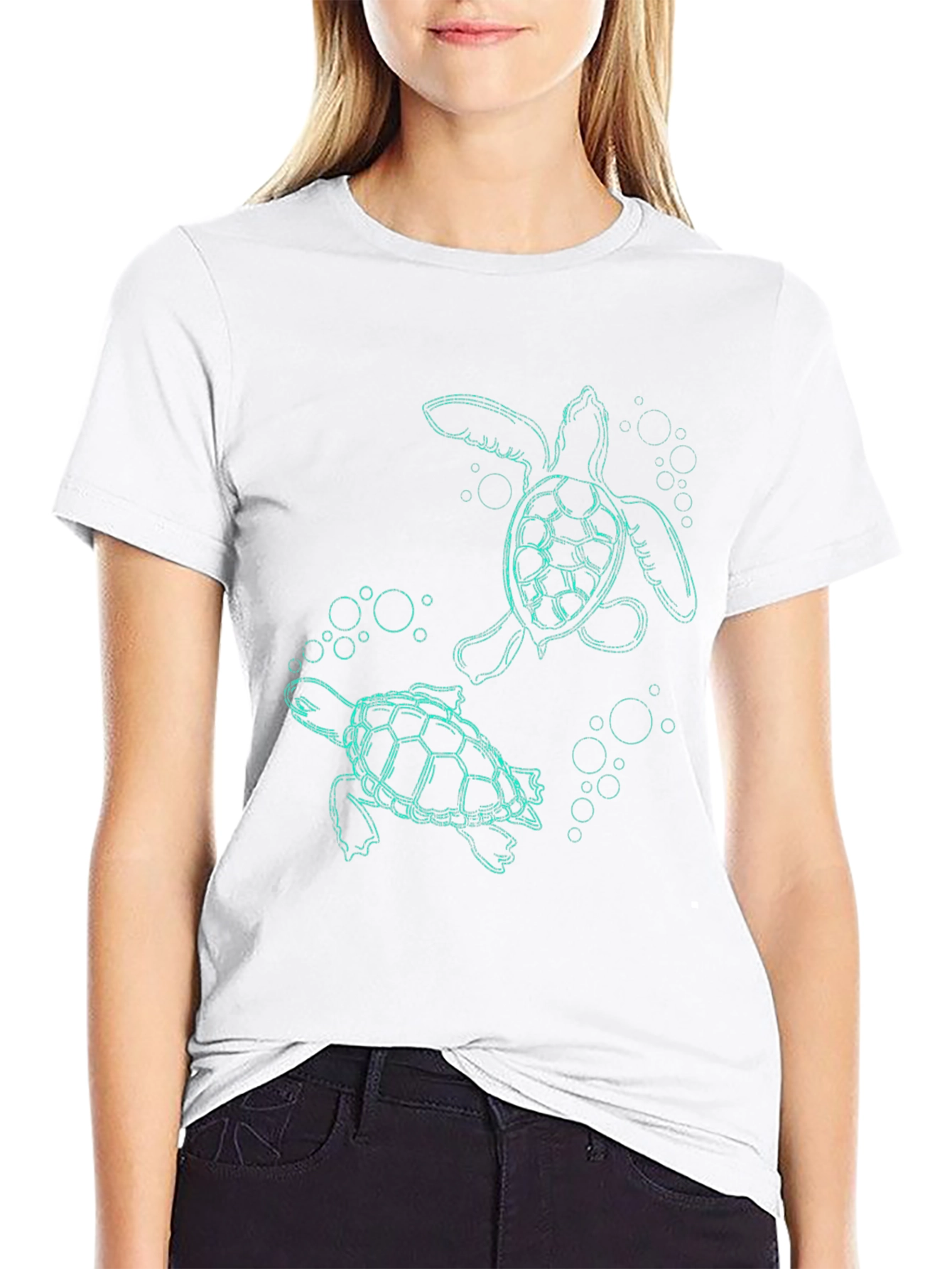 Sea Turtle Graphic Tee - Black