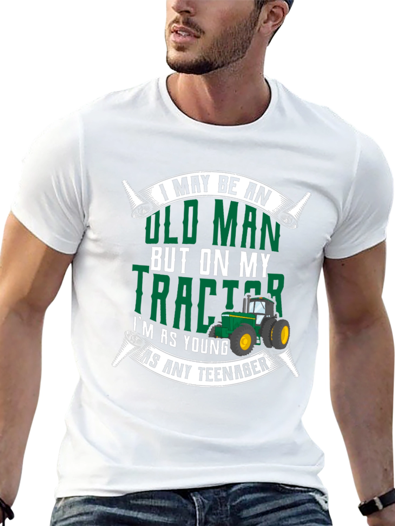 Old Man Tractor T-Shirt - Funny Novelty Gift