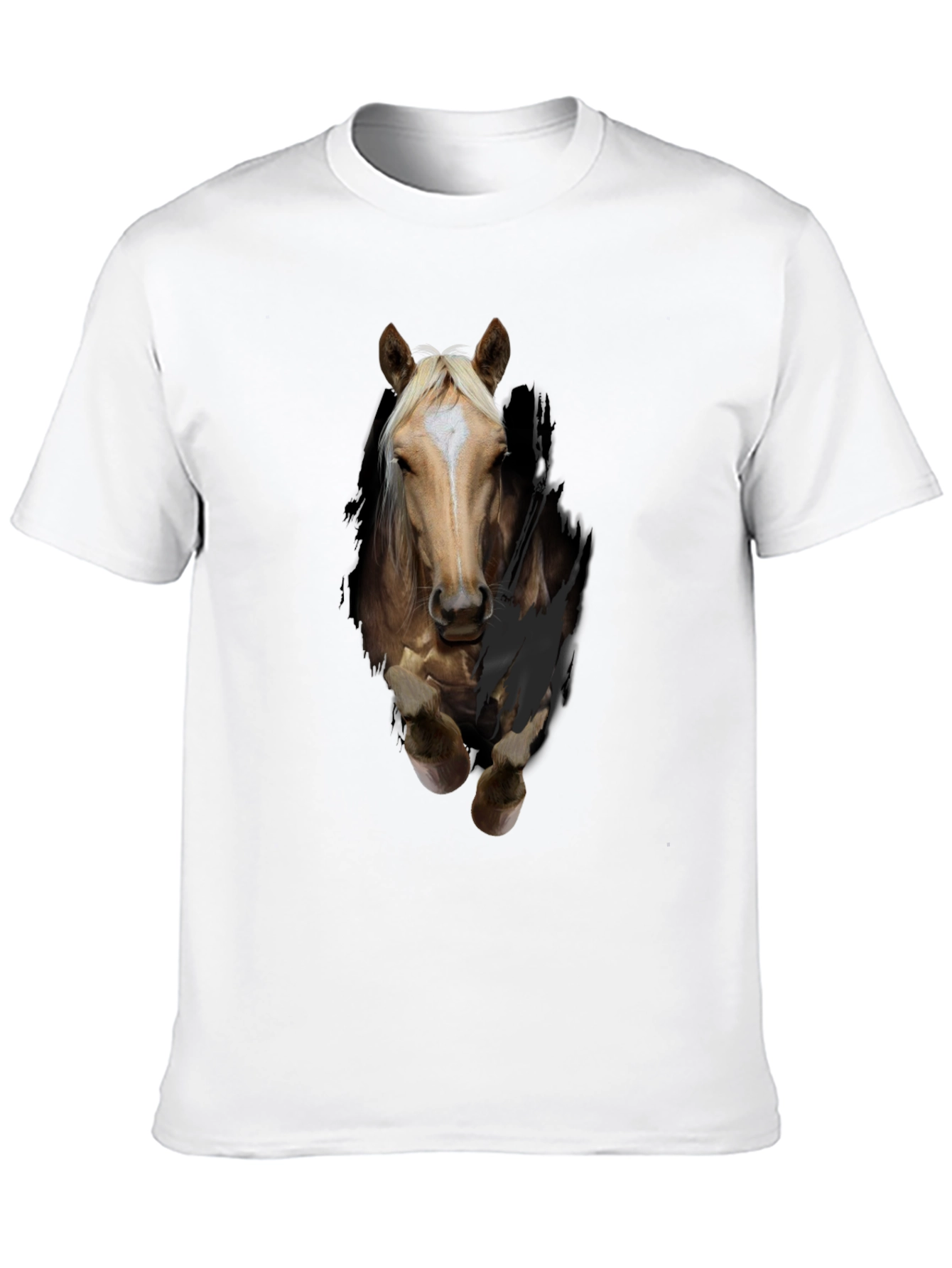 Horse Graphic T-Shirt - Mens Black Animal Tee