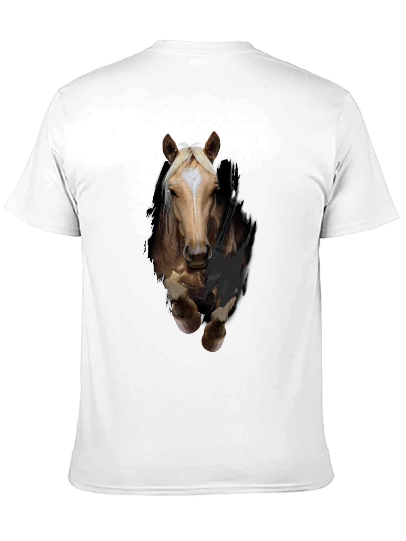 Horse Graphic T-Shirt - Mens Black Animal Tee