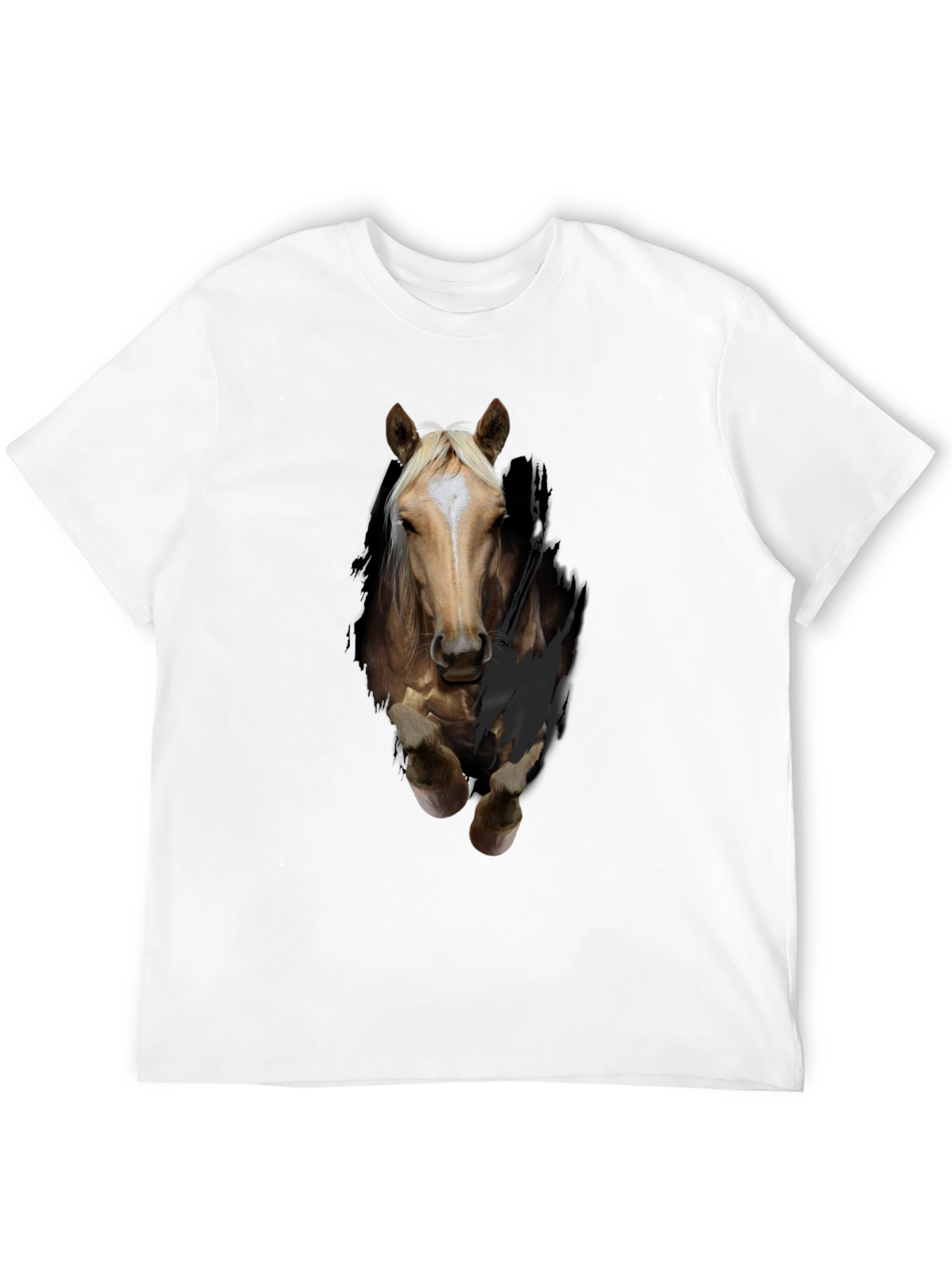 Horse Graphic T-Shirt - Mens Black Animal Tee