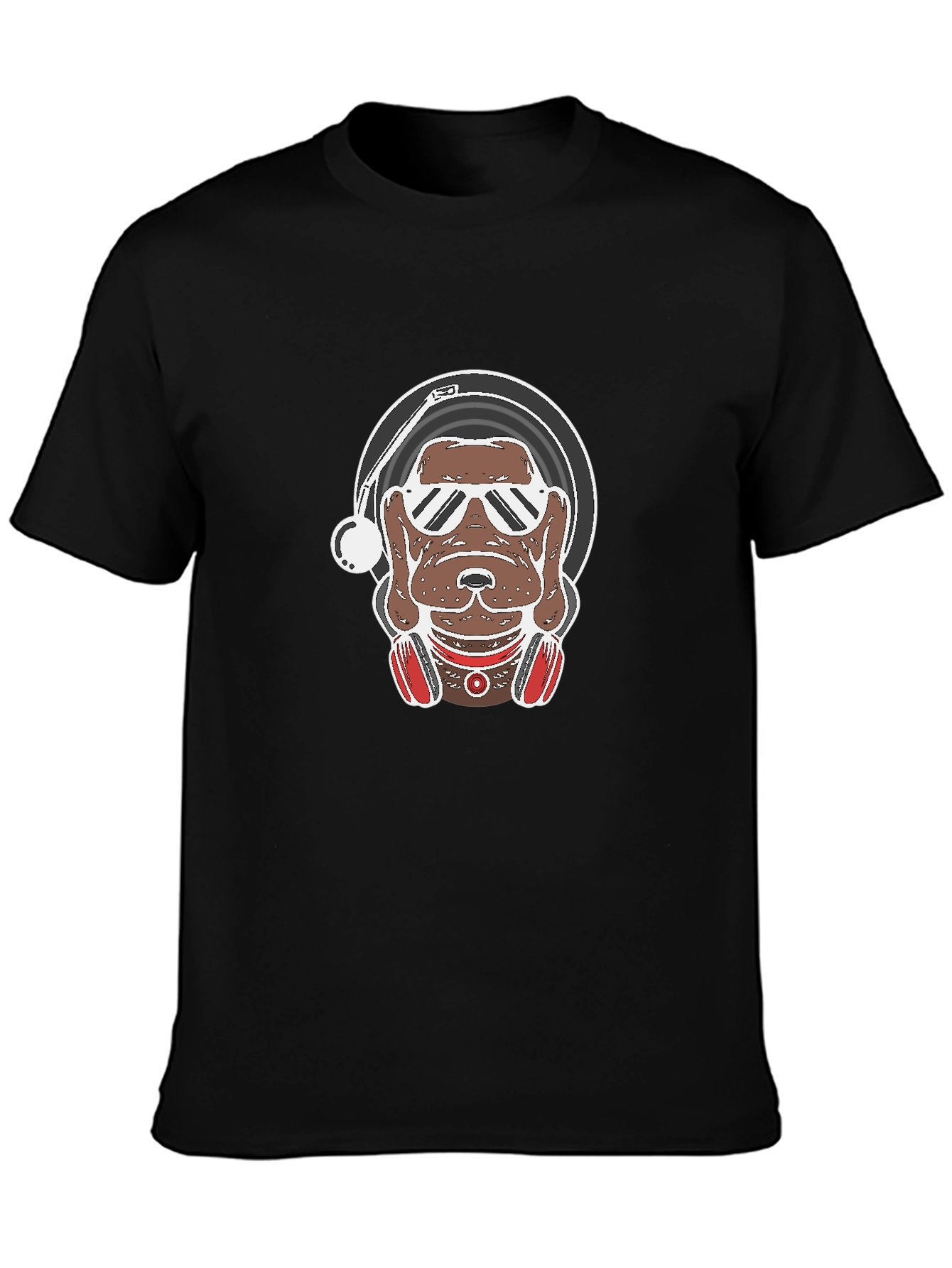 DJ Dog Graphic Tee - Cool Canine Vinyl Lover