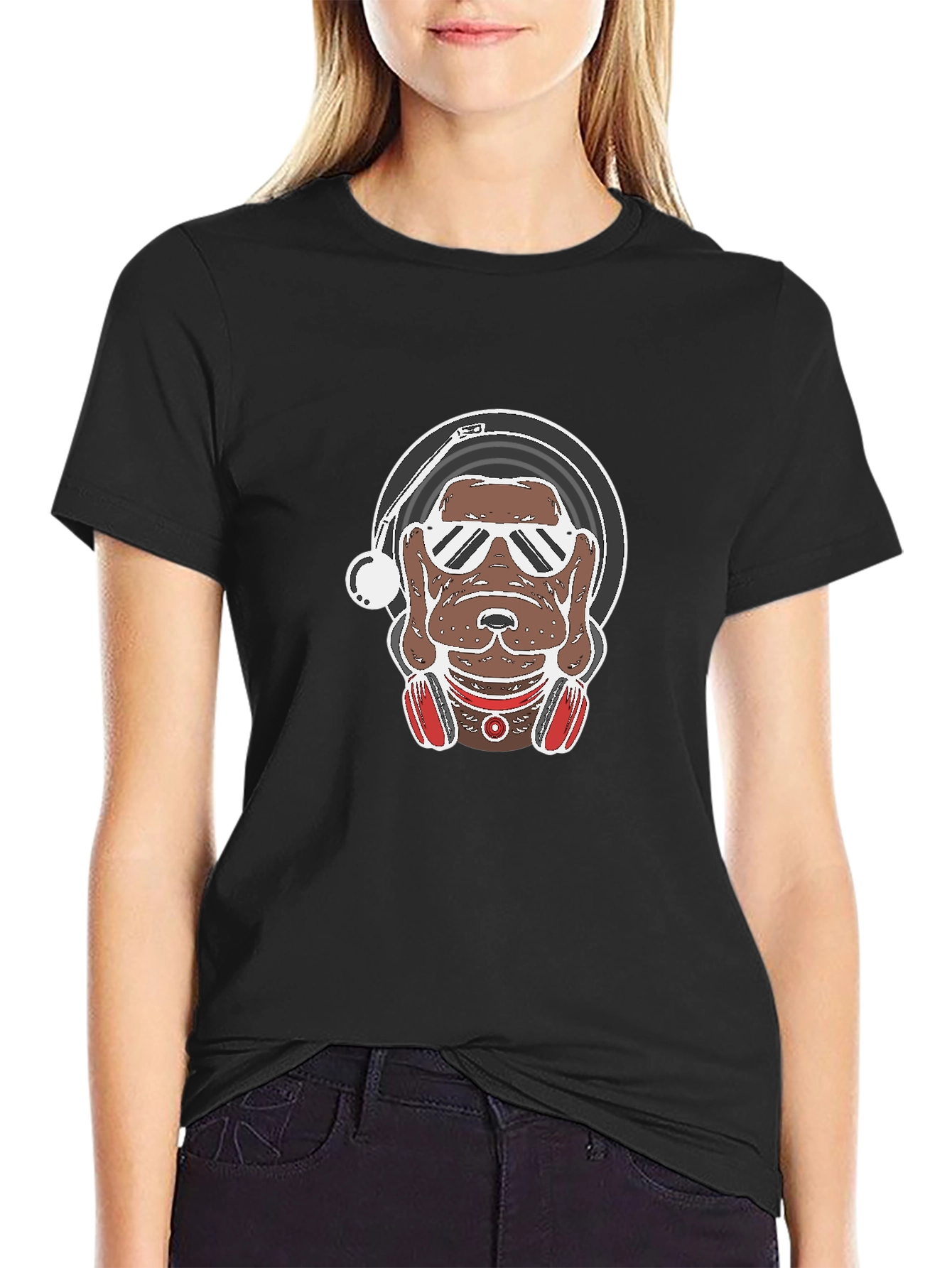 DJ Dog Graphic Tee - Cool Canine Vinyl Lover