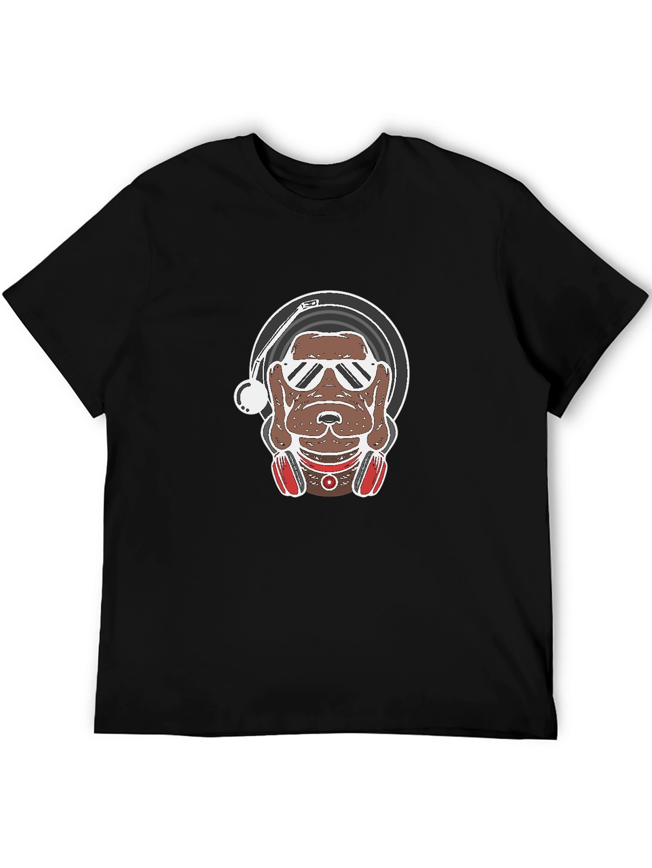 DJ Dog Graphic Tee - Cool Canine Vinyl Lover