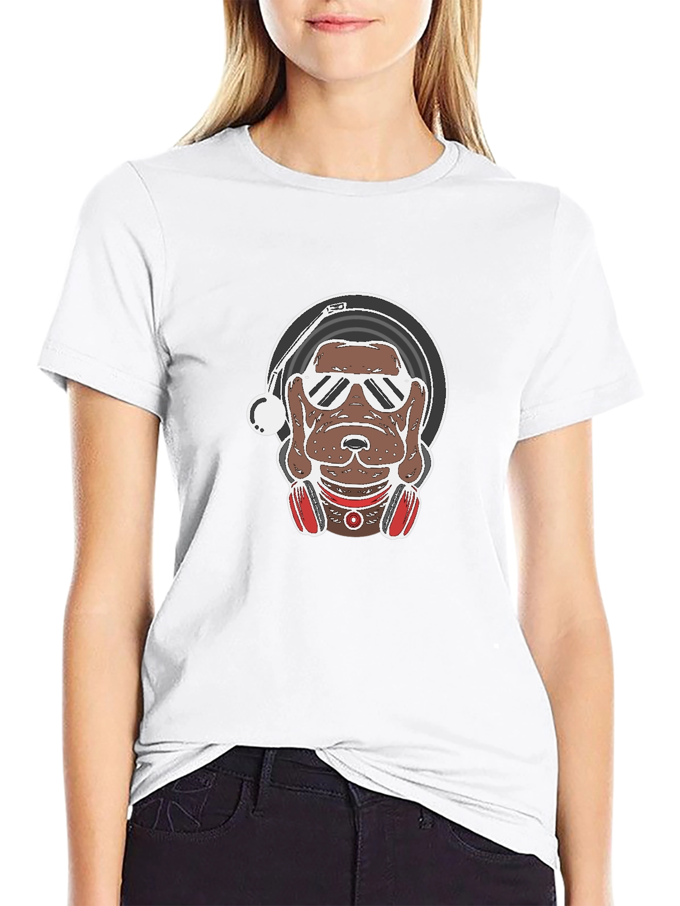 DJ Dog Graphic Tee - Cool Canine Vinyl Lover