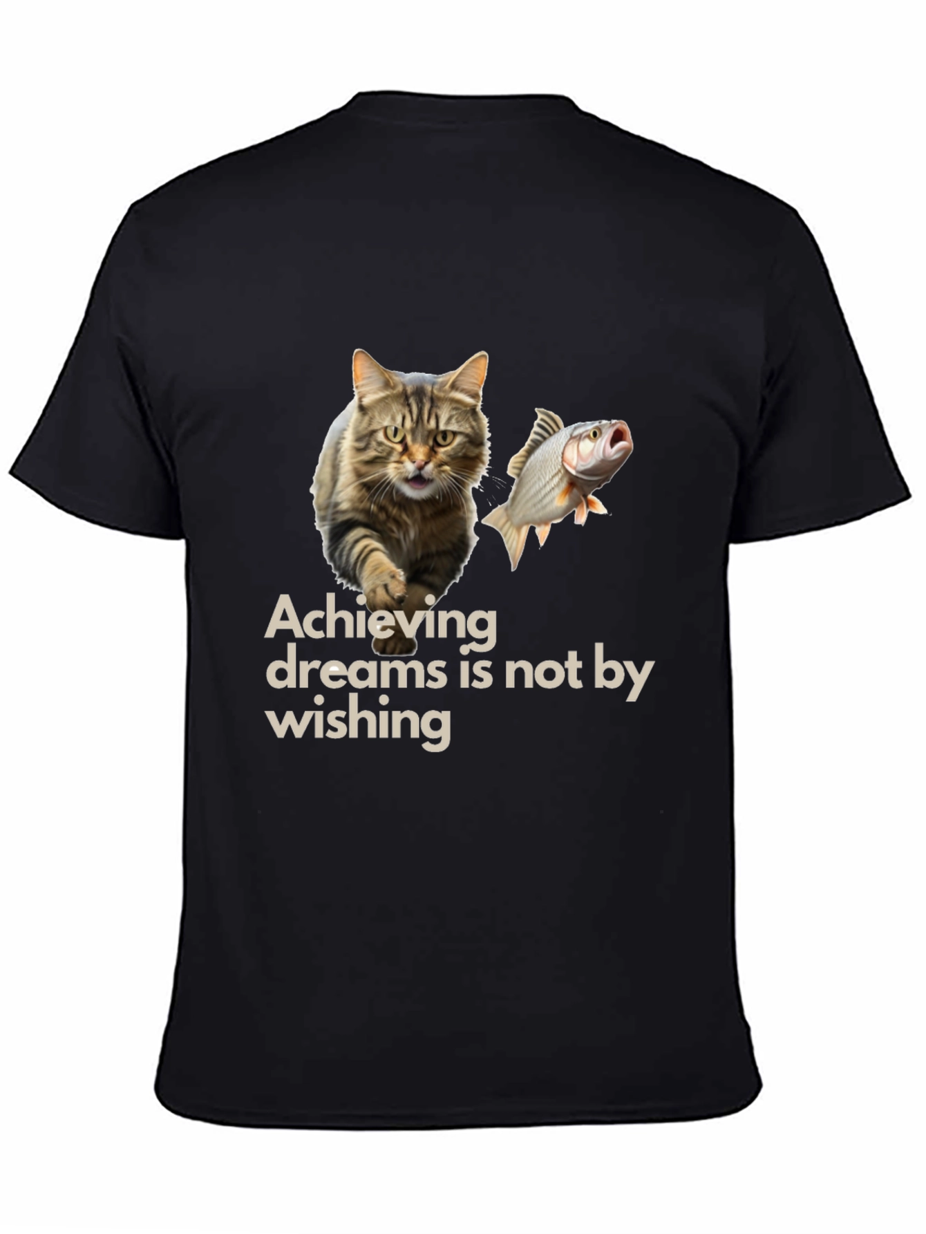 Achieving Dreams Cat & Fish Graphic Tee