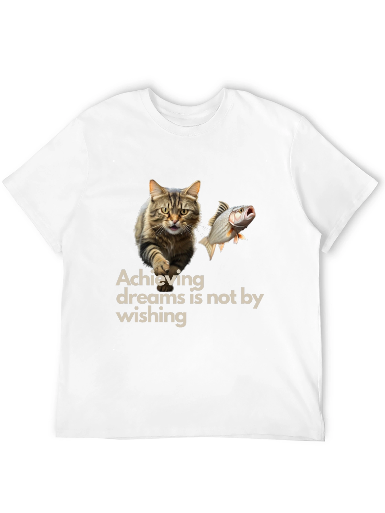 Achieving Dreams Cat & Fish Graphic Tee