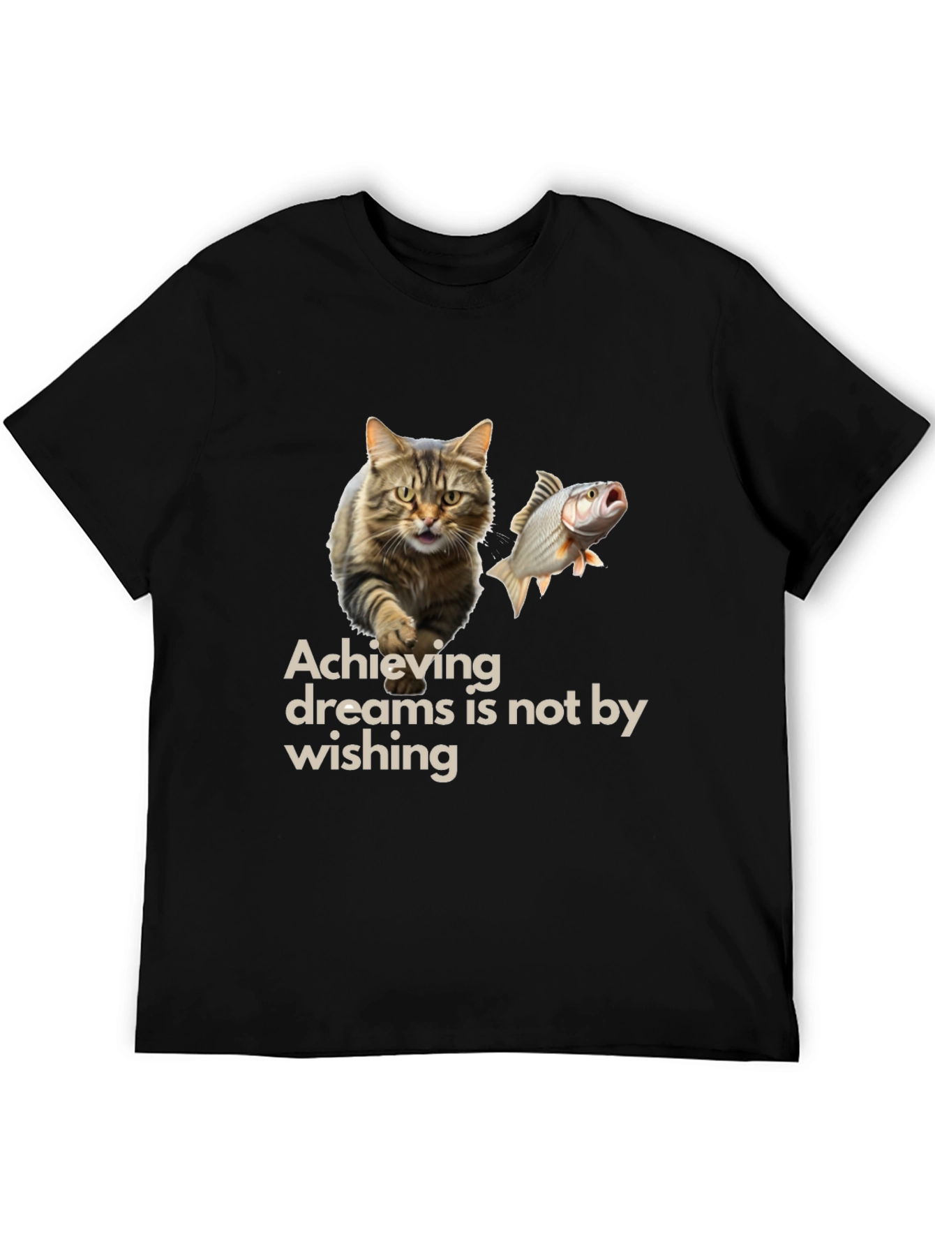Achieving Dreams Cat & Fish Graphic Tee