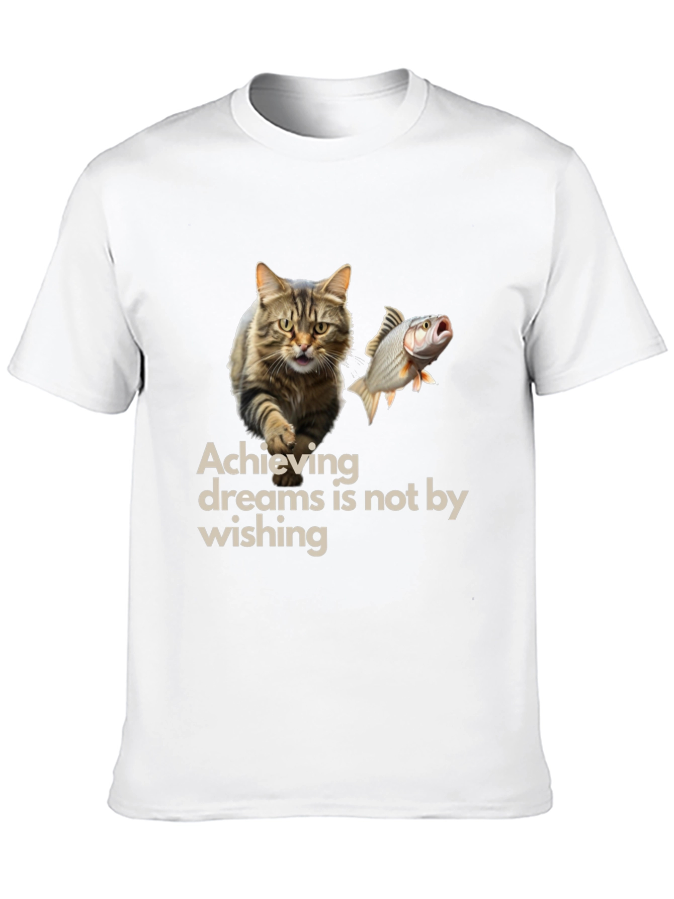 Achieving Dreams Cat & Fish Graphic Tee