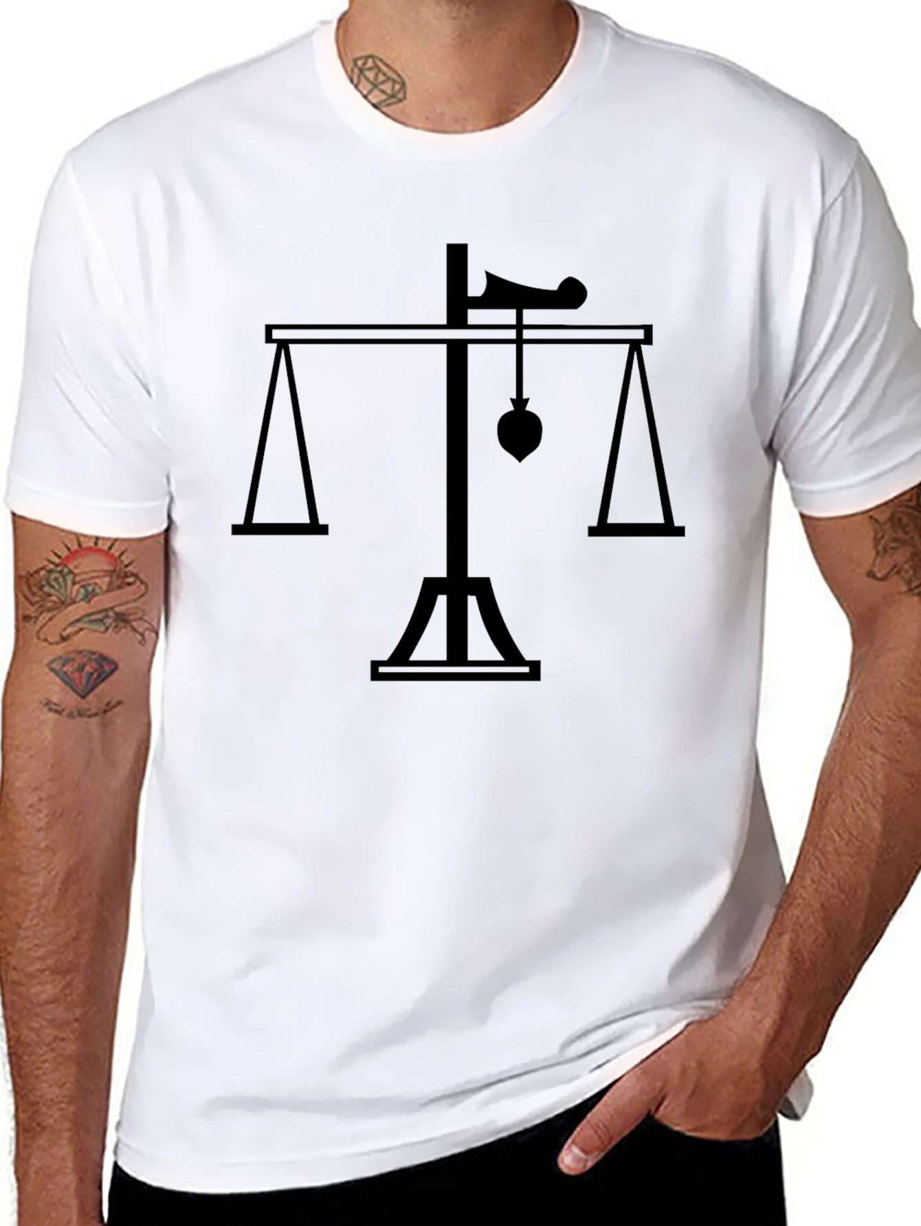 Scales of Justice Heart T-Shirt - Mens