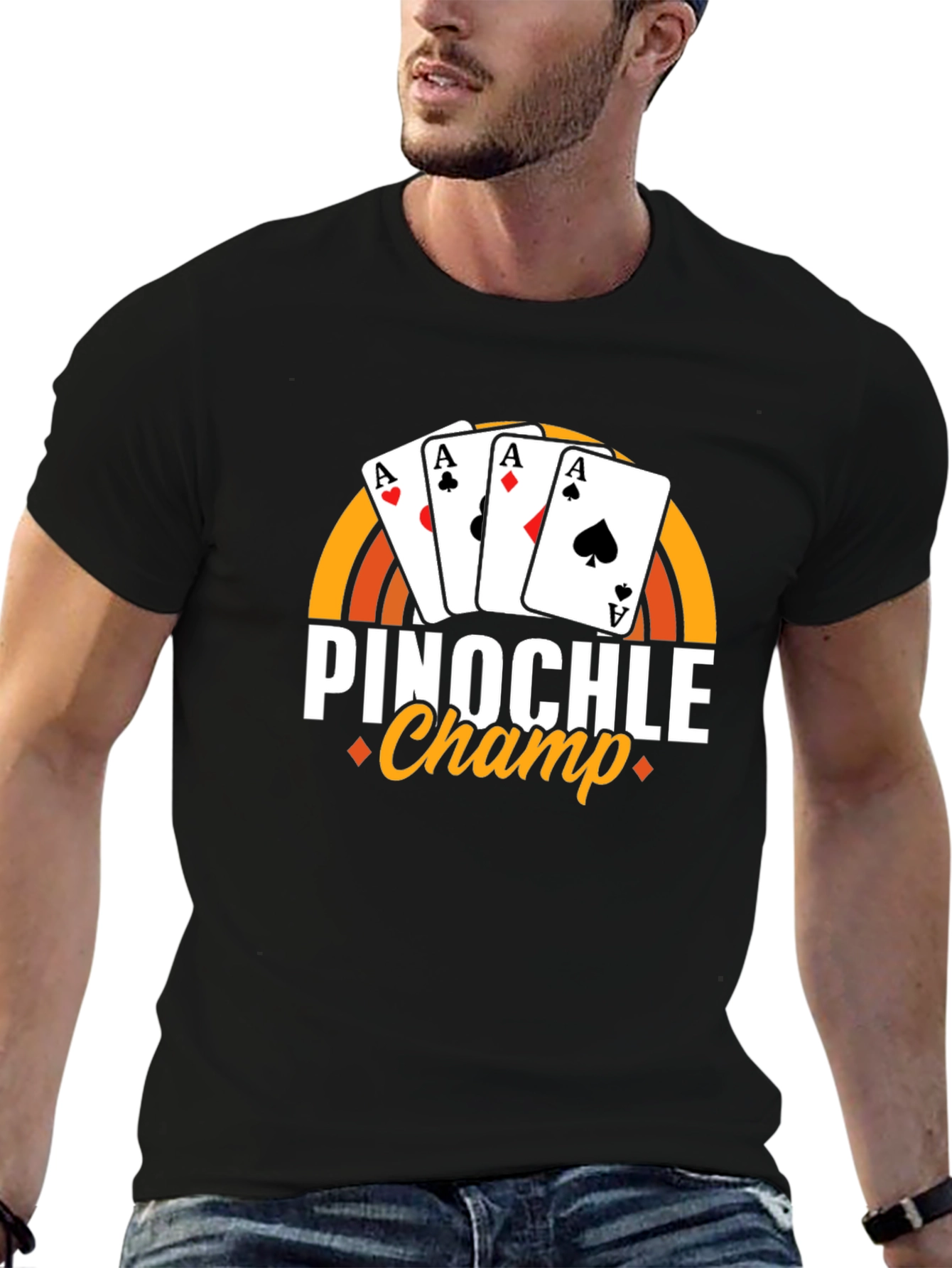 Pinochle Champ T-Shirt - Ace Card Design