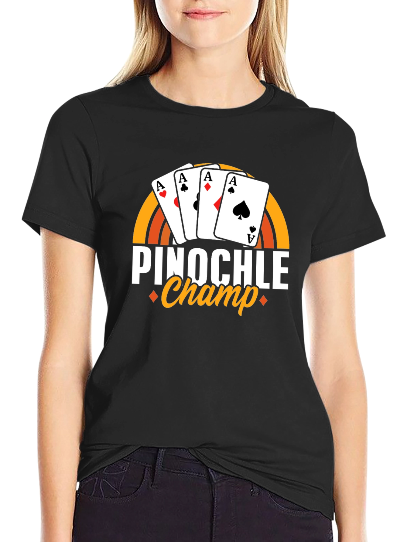 Pinochle Champ T-Shirt - Ace Card Design
