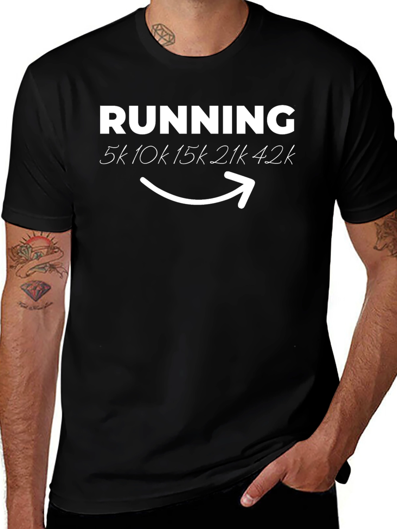 Running 5k to Marathon Black T-Shirt