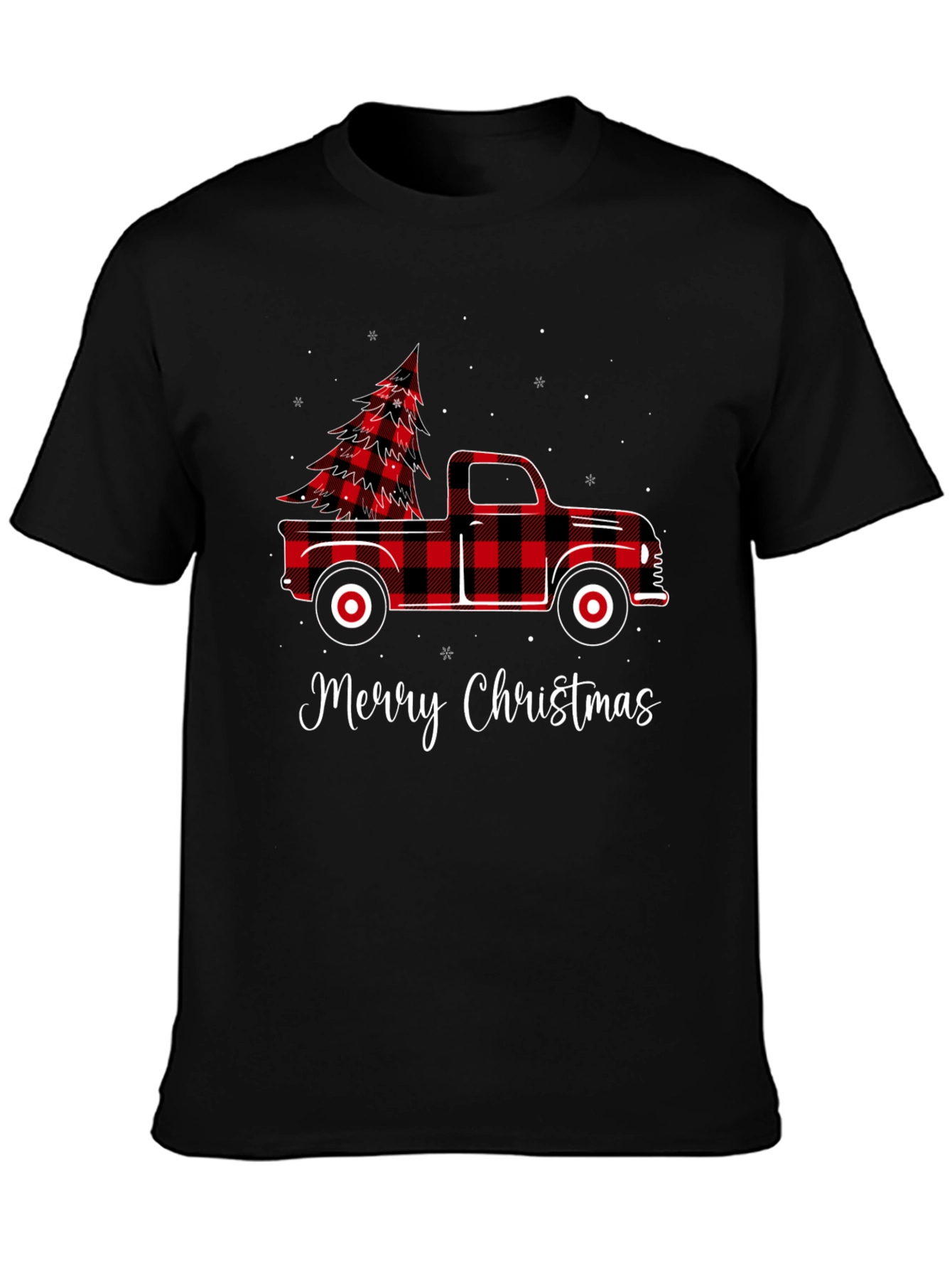 Buffalo Plaid Truck Christmas Tree Holiday T-Shirt