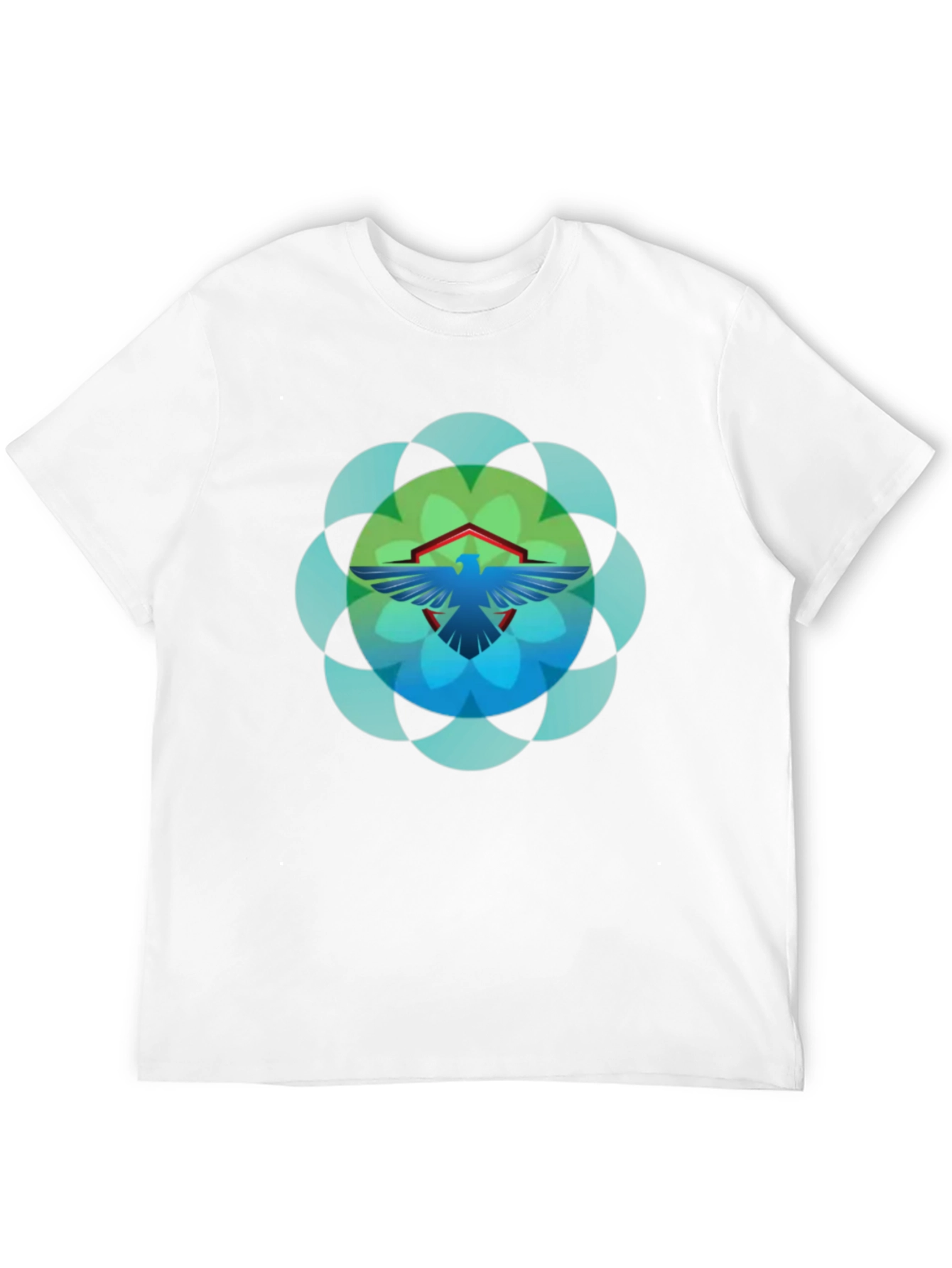 Geometric Bird Graphic T-Shirt - Black