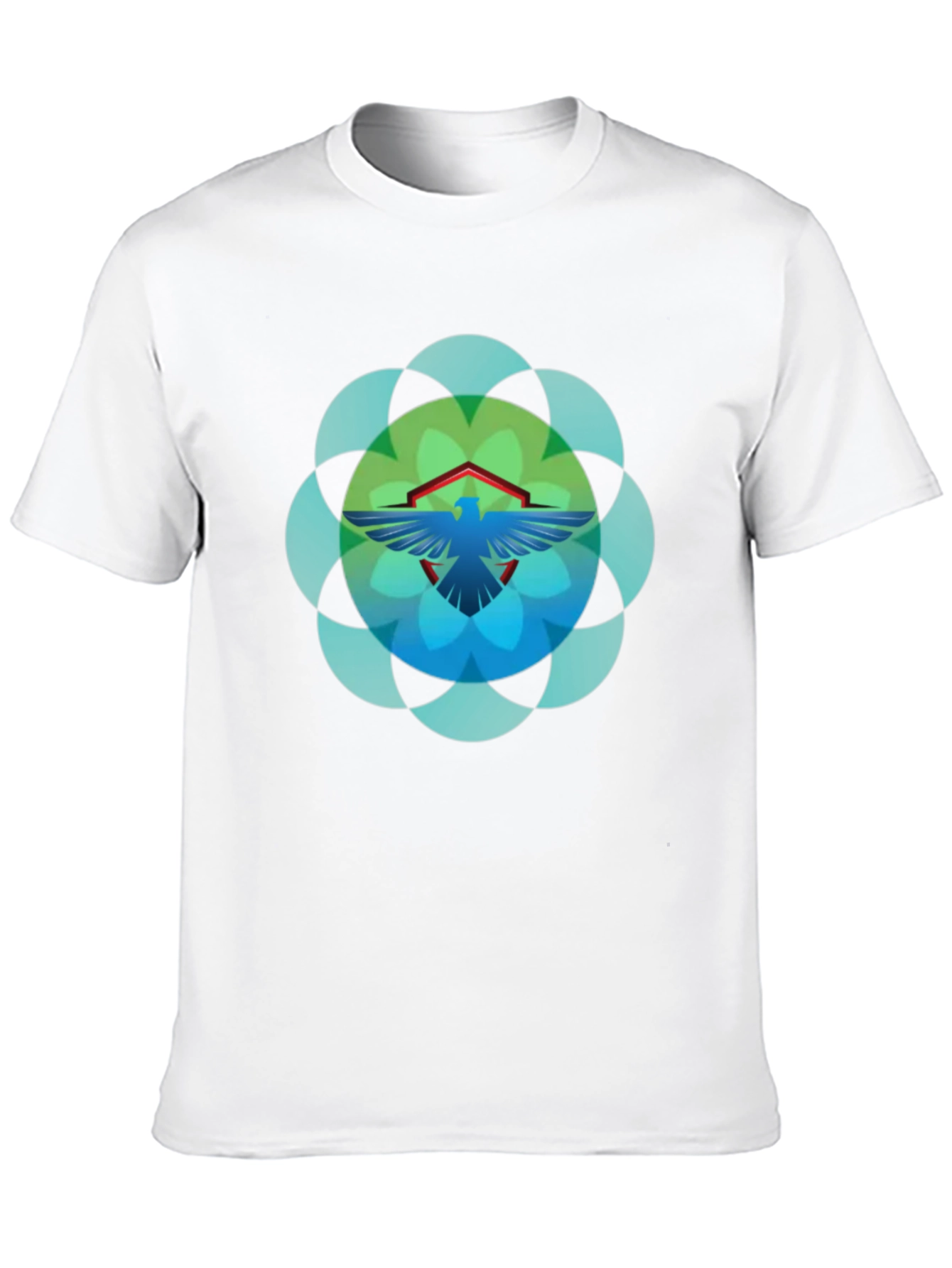 Geometric Bird Graphic T-Shirt - Black
