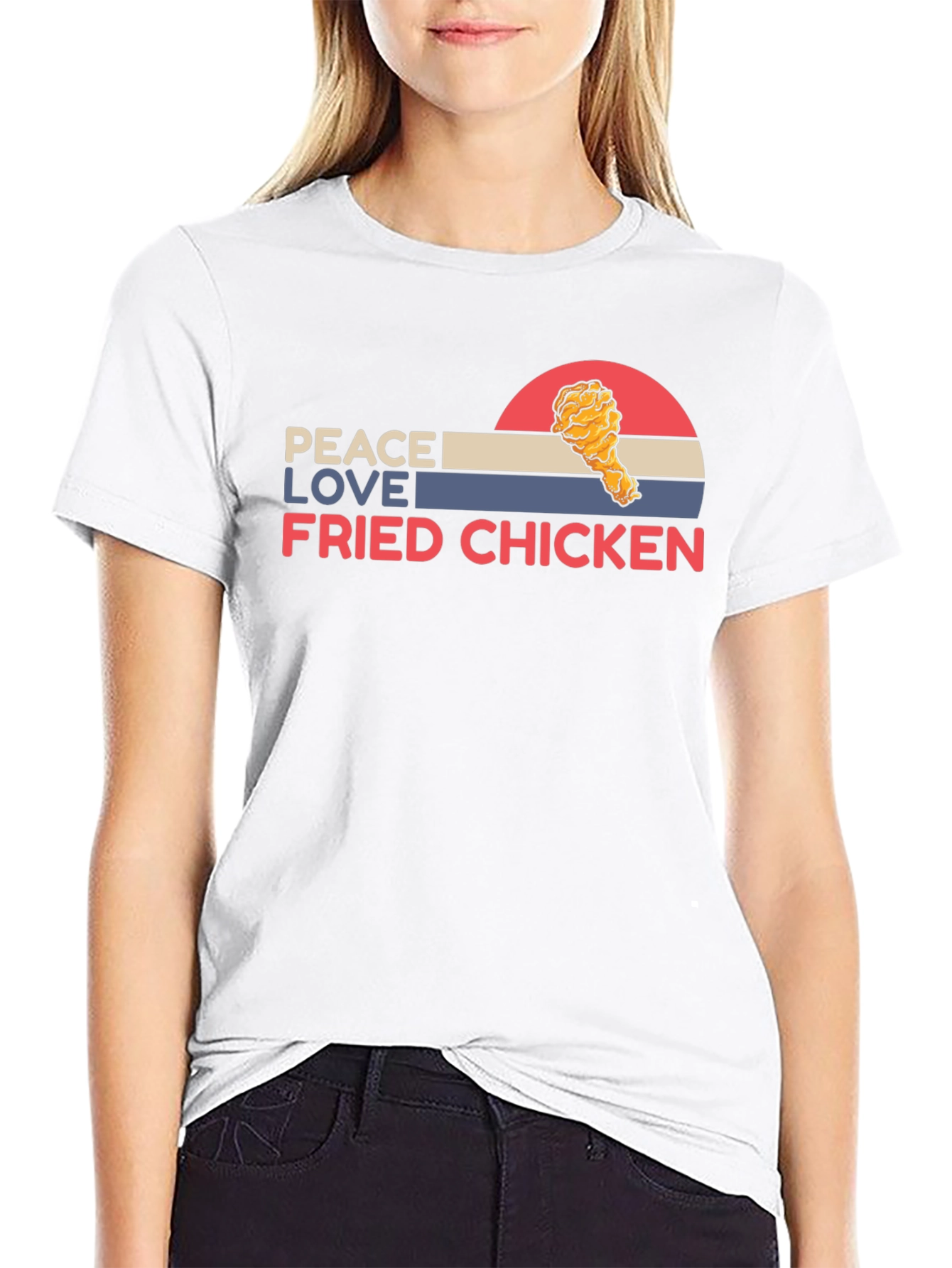 Peace Love Fried Chicken Graphic Tee
